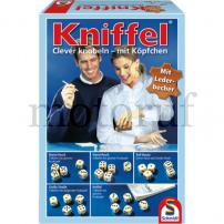 Juguetería Kniffel (juego de dados) con cubilete de piel