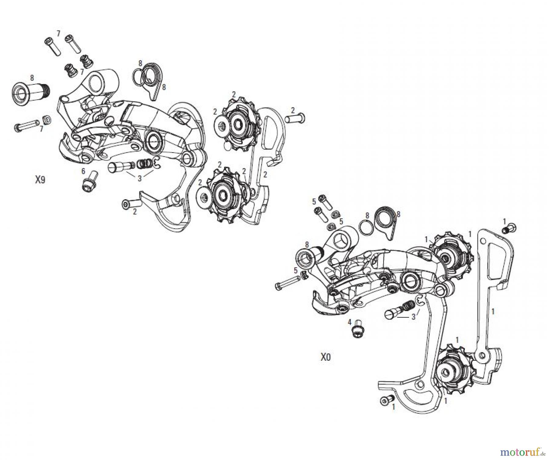  Sram Sram SRAM X0 / X9 TYPE 2 - REAR DERAILLEUR 2x10