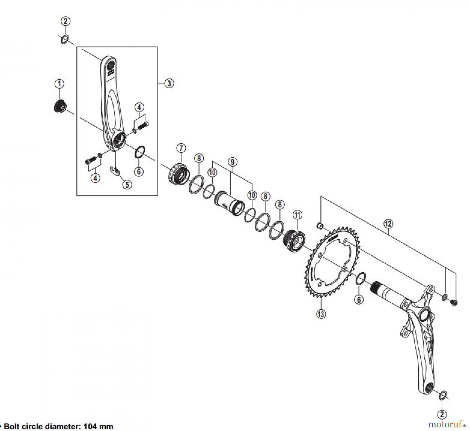  Shimano FC Front Chainwheel - Kurbelsatz, Vorderes Kettenblatt FC-M640 3433 ZEE Vorderes Kettenblatt