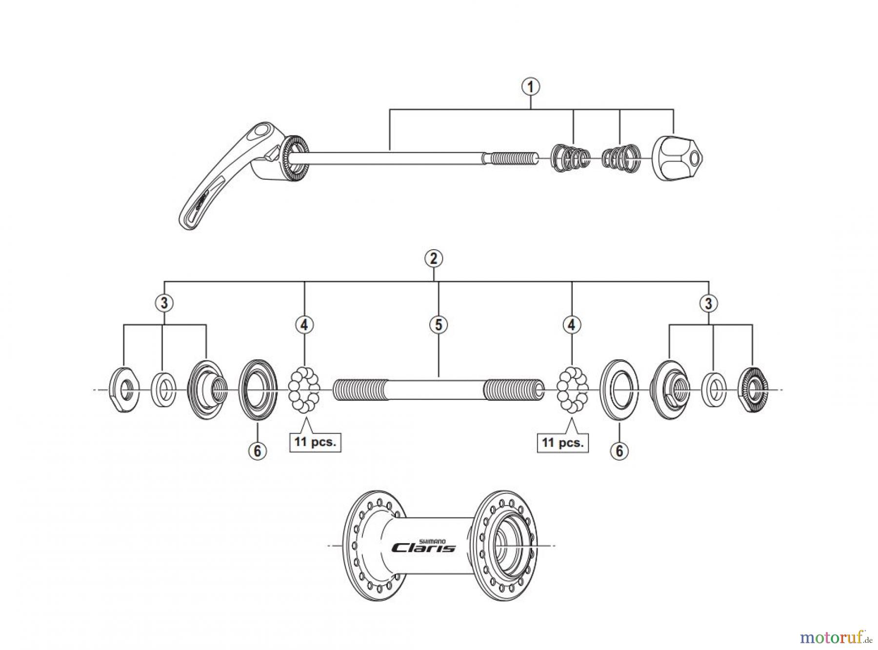  Shimano HB Hub - Vordere Nabe HB-2400