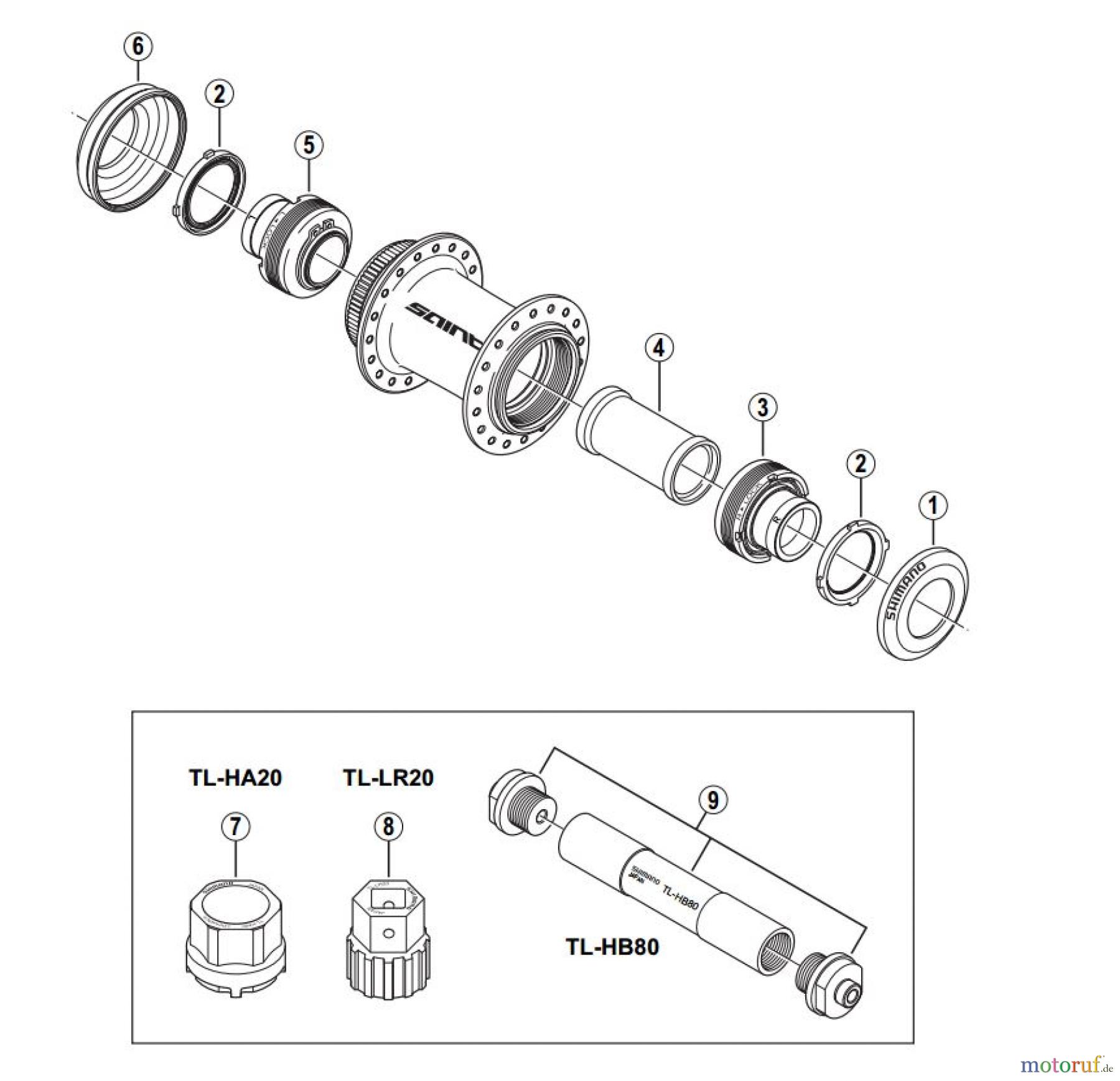  Shimano HB Hub - Vordere Nabe HB-M800