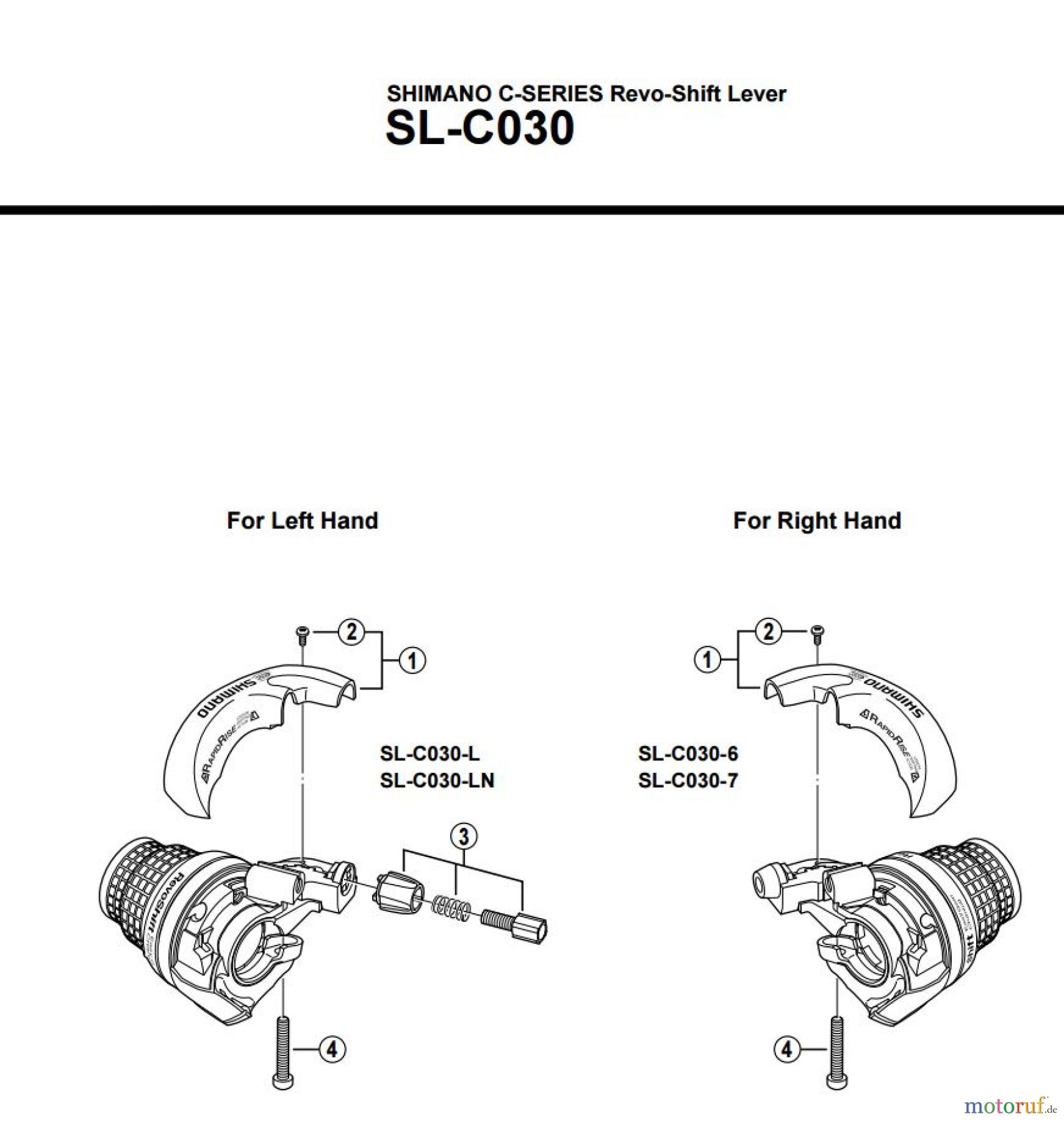  Shimano SL Shift Lever - Schalthebel SL-C030 SHIMANO C-SERIES Revo-Shift Le