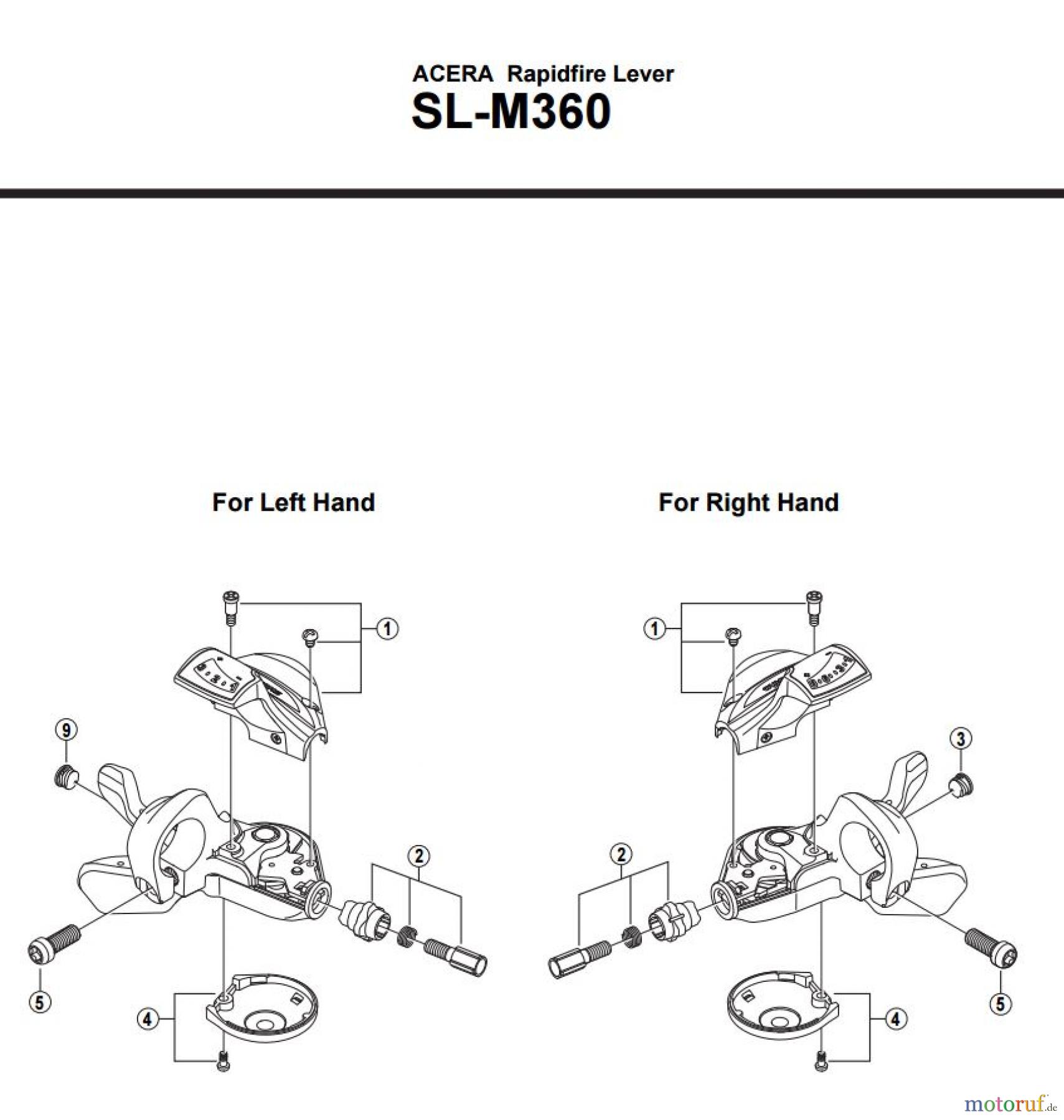  Shimano SL Shift Lever - Schalthebel SL-M360 ACERA Rapidfire Lever