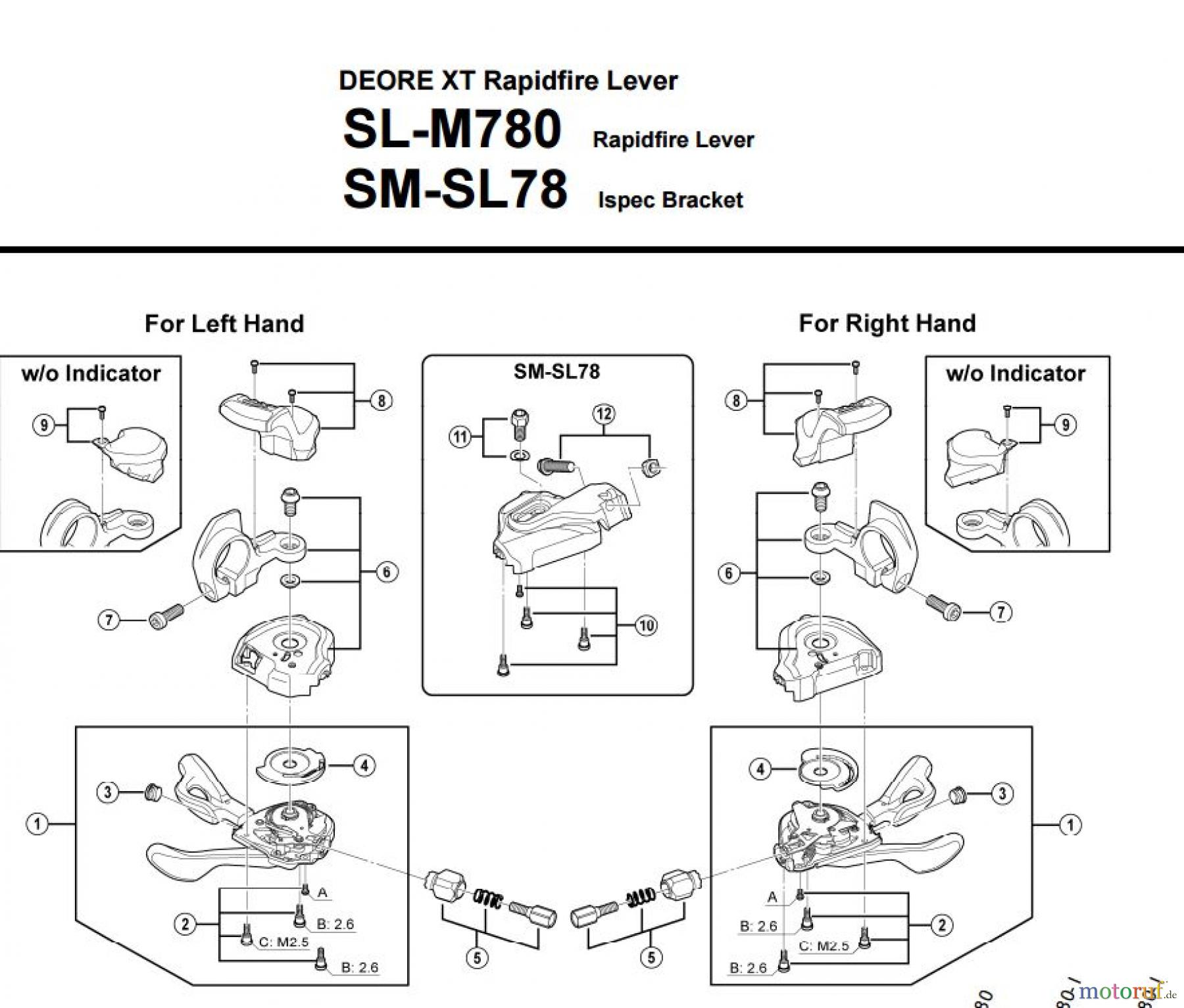  Shimano SL Shift Lever - Schalthebel SL-M780-3183 DEORE XT Rapidfire Lever