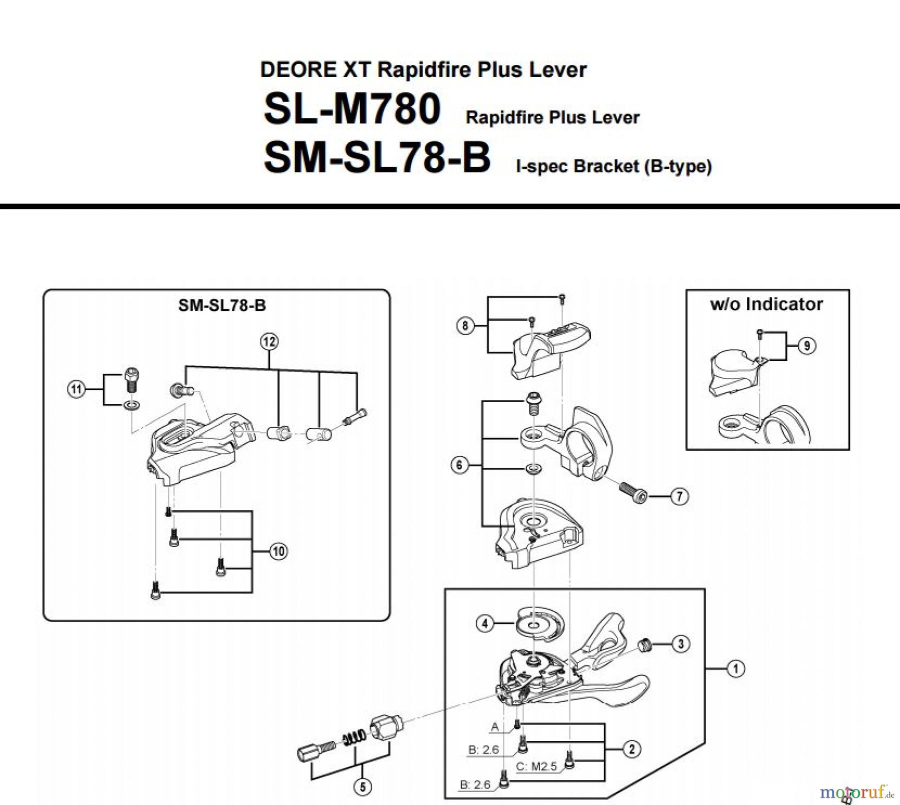  Shimano SL Shift Lever - Schalthebel SL-M780-3183A DEORE XT Rapidfire Plus Lever