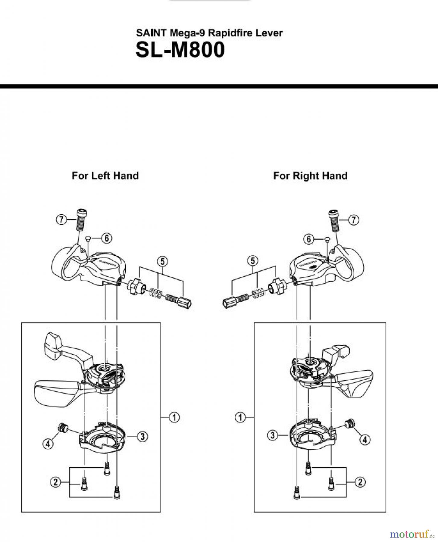  Shimano SL Shift Lever - Schalthebel SL-M800 SAINT Mega-9 Rapidfire Lever