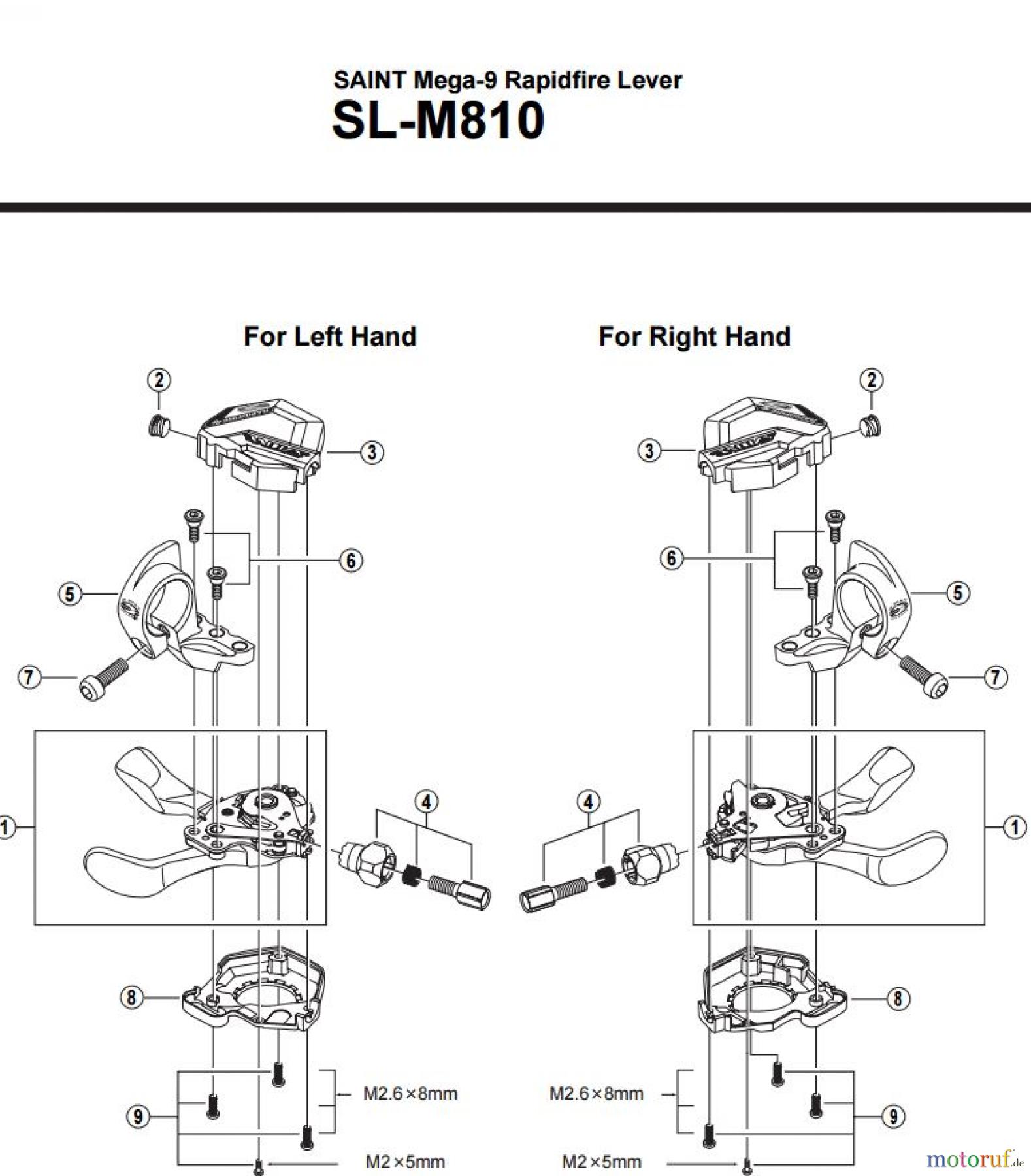  Shimano SL Shift Lever - Schalthebel SL-M810 SAINT Mega-9 Rapidfire Lever