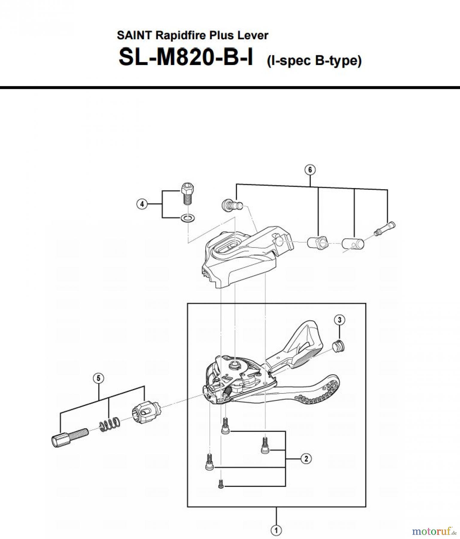  Shimano SL Shift Lever - Schalthebel SL-M820-B-I (I-spec B-type) SAINT Rapidfire Plus Lever