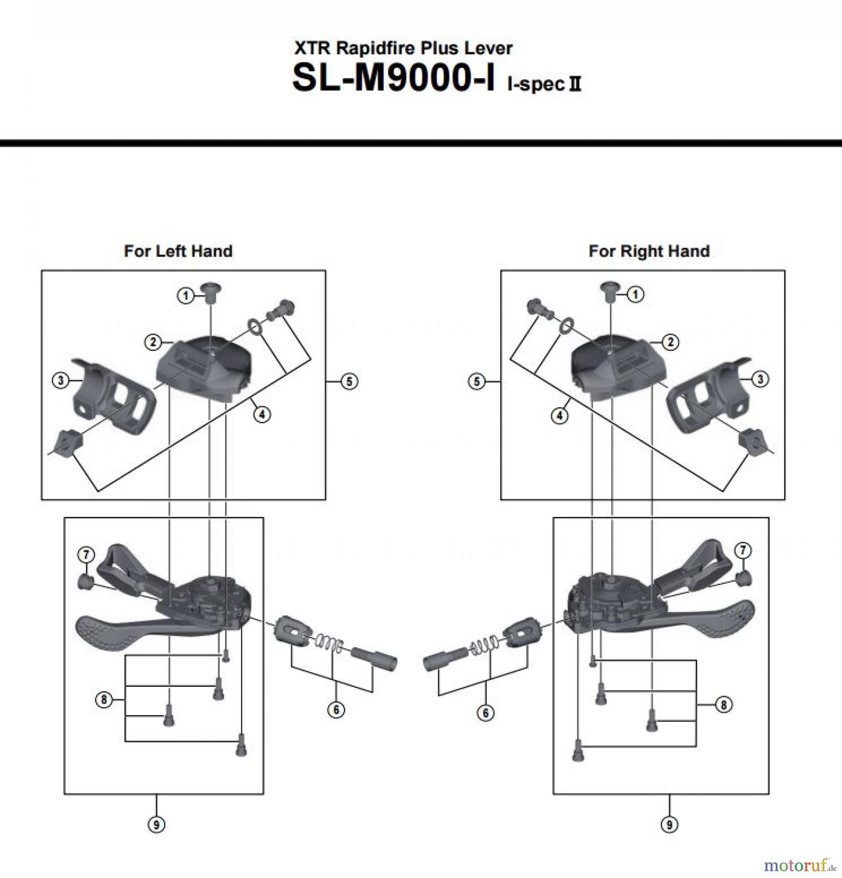  Shimano SL Shift Lever - Schalthebel SL-M9000I -3778 I-specⅡ  XTR Rapidfire Plus Lever