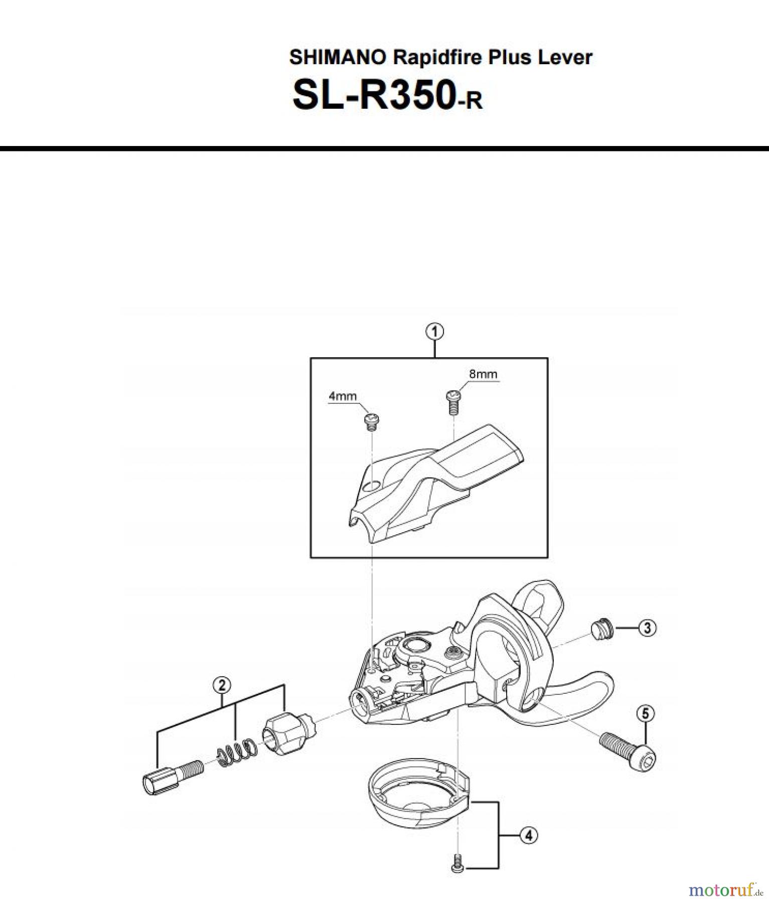  Shimano SL Shift Lever - Schalthebel SL-R350 -3625 SHIMANO Rapidfire Plus Lever