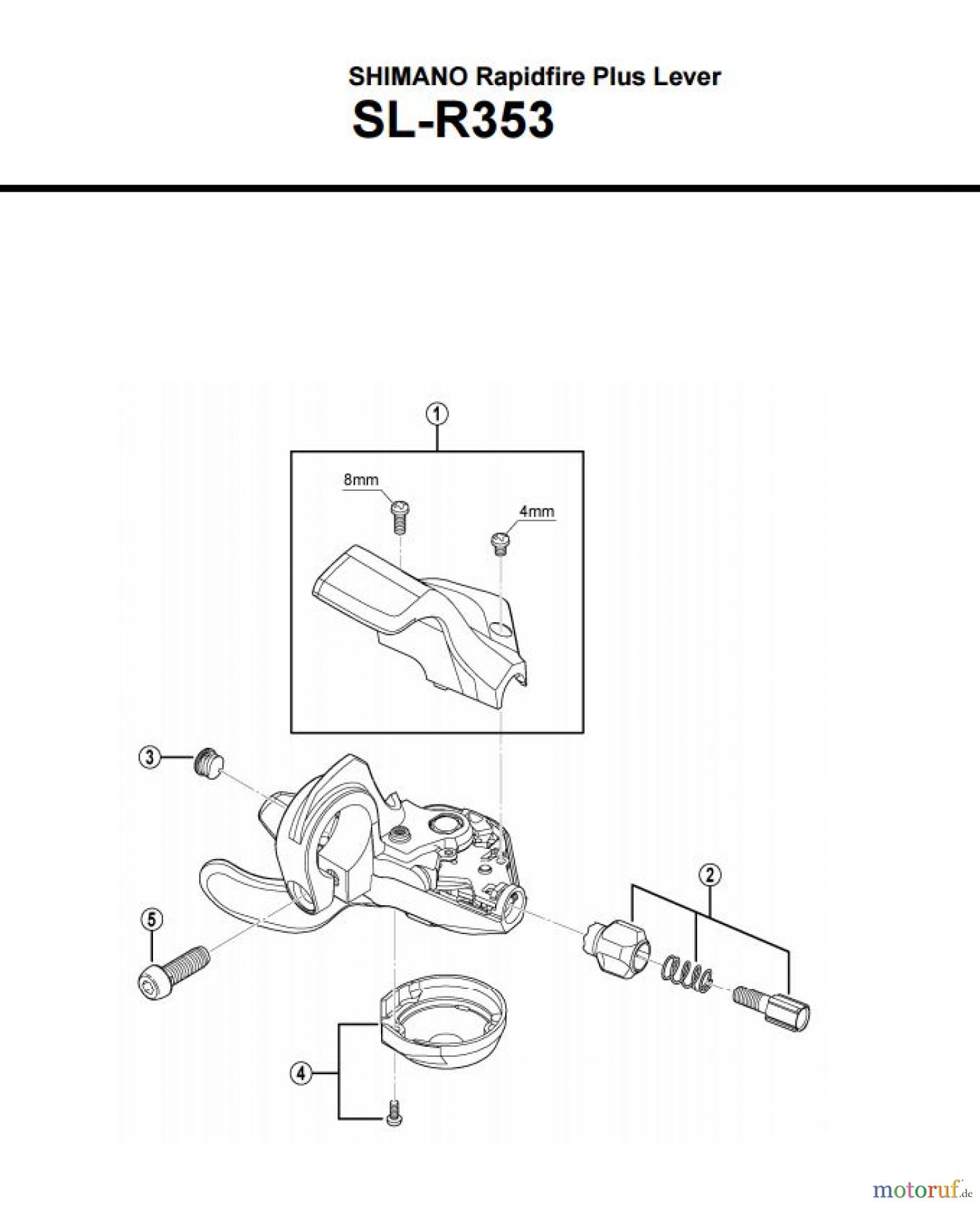  Shimano SL Shift Lever - Schalthebel SL-R353 SHIMANO Rapidfire Plus Lever