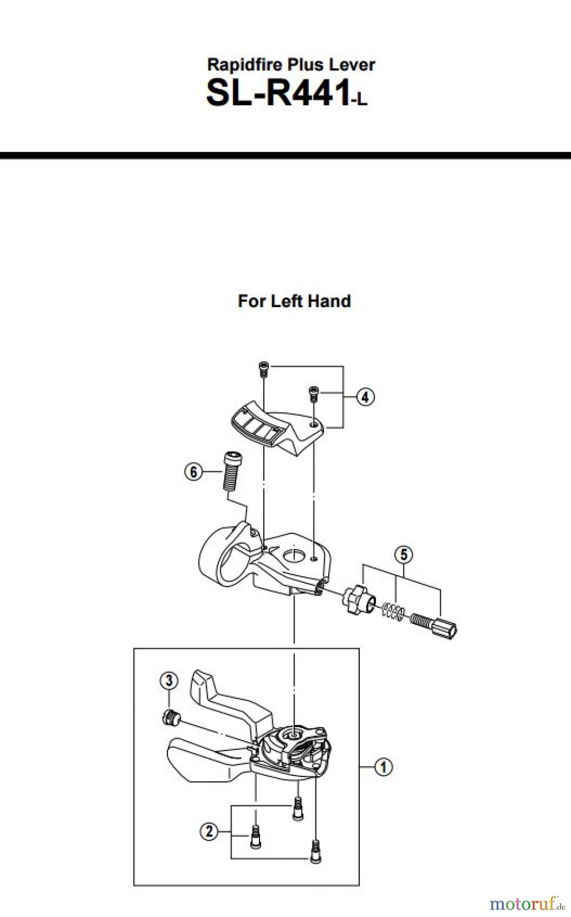  Shimano SL Shift Lever - Schalthebel SL-R441-L -2605 Rapidfire Plus Lever