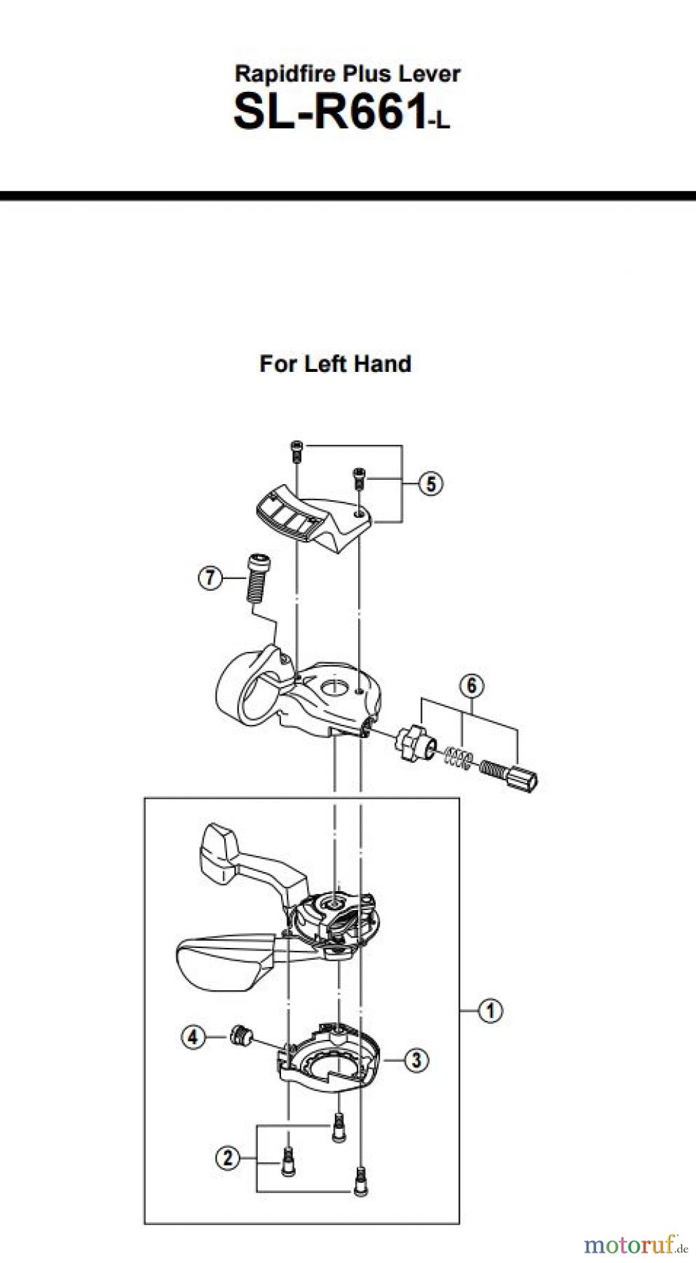  Shimano SL Shift Lever - Schalthebel SL-R661-L -2604 Rapidfire Plus Lever