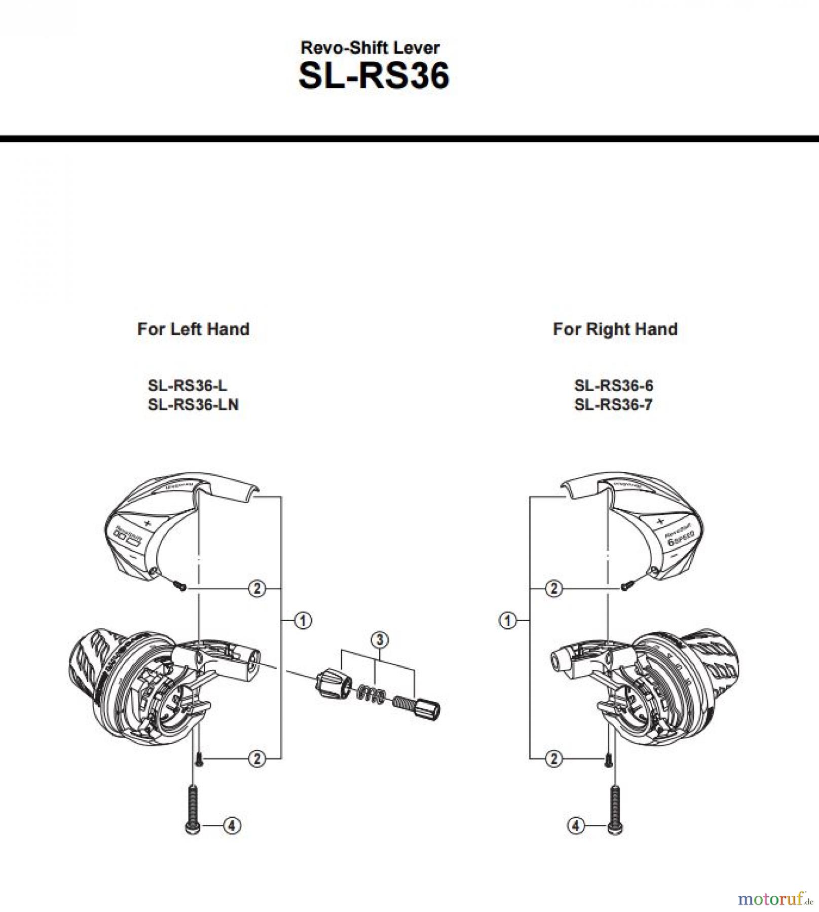  Shimano SL Shift Lever - Schalthebel SL-RS36 -3294  Revo-Shift Lever