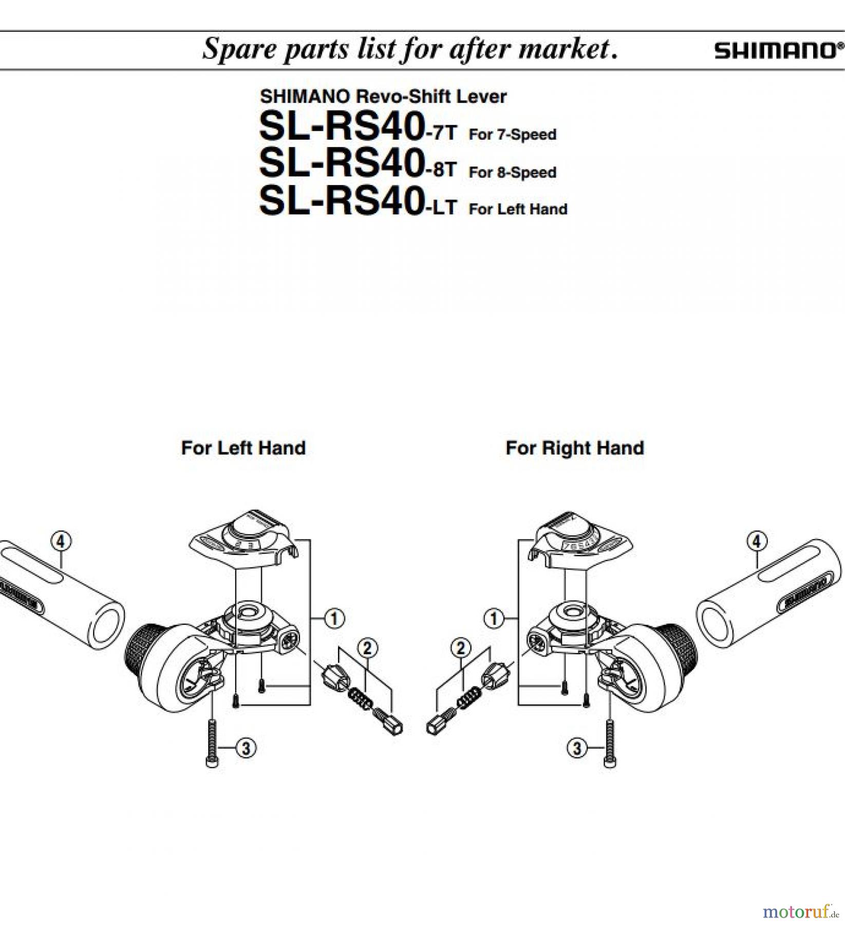  Shimano SL Shift Lever - Schalthebel SL-RS40-7-8