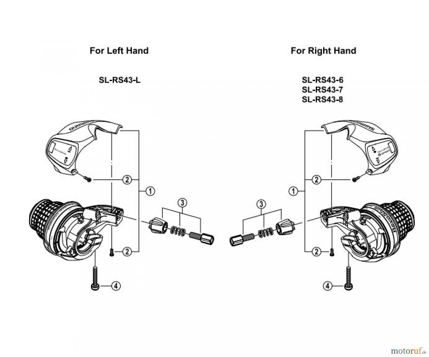  Shimano SL Shift Lever - Schalthebel SL-RS43 -2518 Tourney Revo-Shift Lever