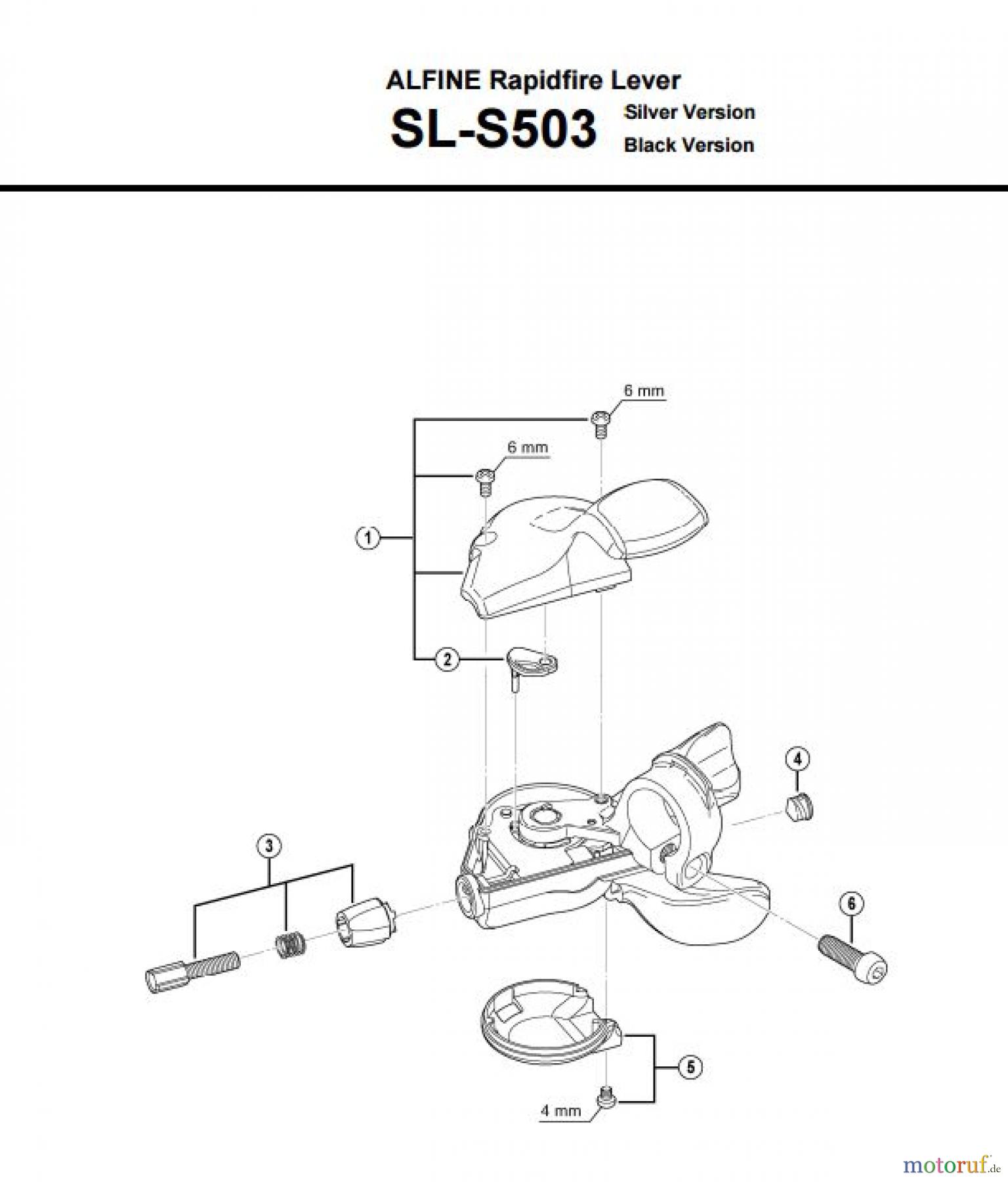  Shimano SL Shift Lever - Schalthebel SL-S503 -3303 ALFINE Rapidfire Lever