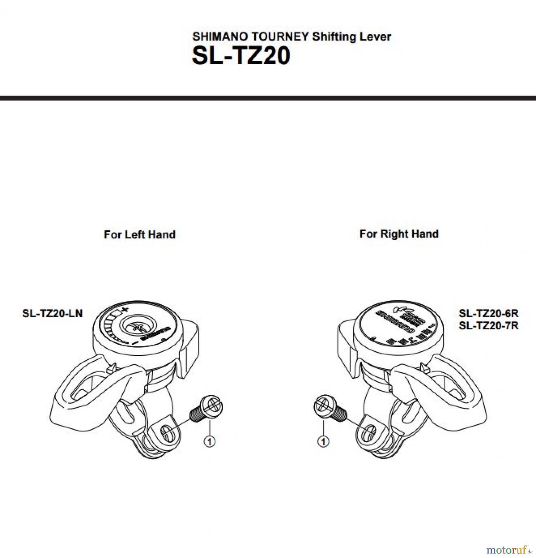  Shimano SL Shift Lever - Schalthebel SL-TZ20 SHIMANO TOURNEY Shifting Lever 