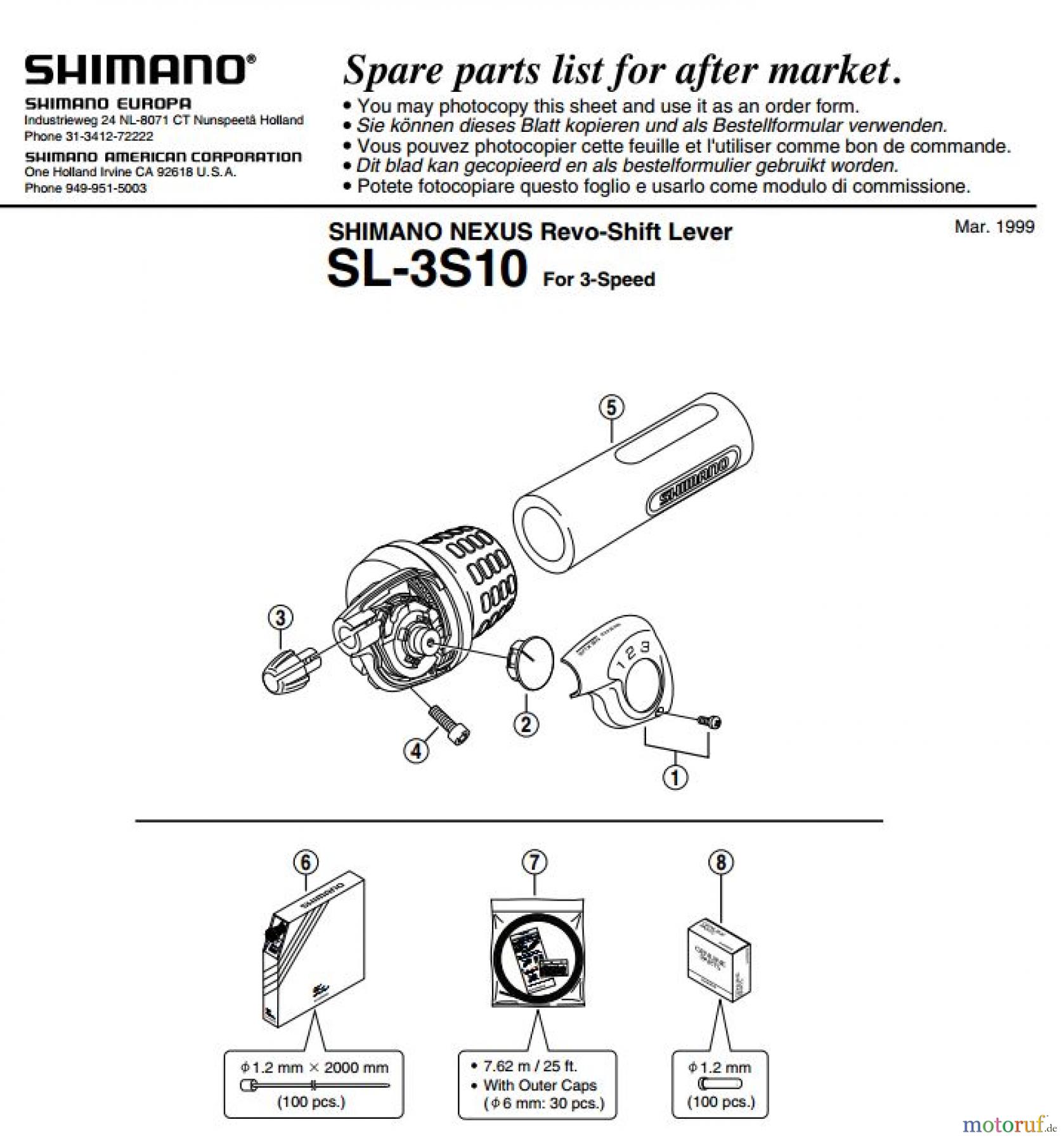  Shimano SL Shift Lever - Schalthebel SL_3S10 SHIMANO NEXUS Revo-Shift Lever