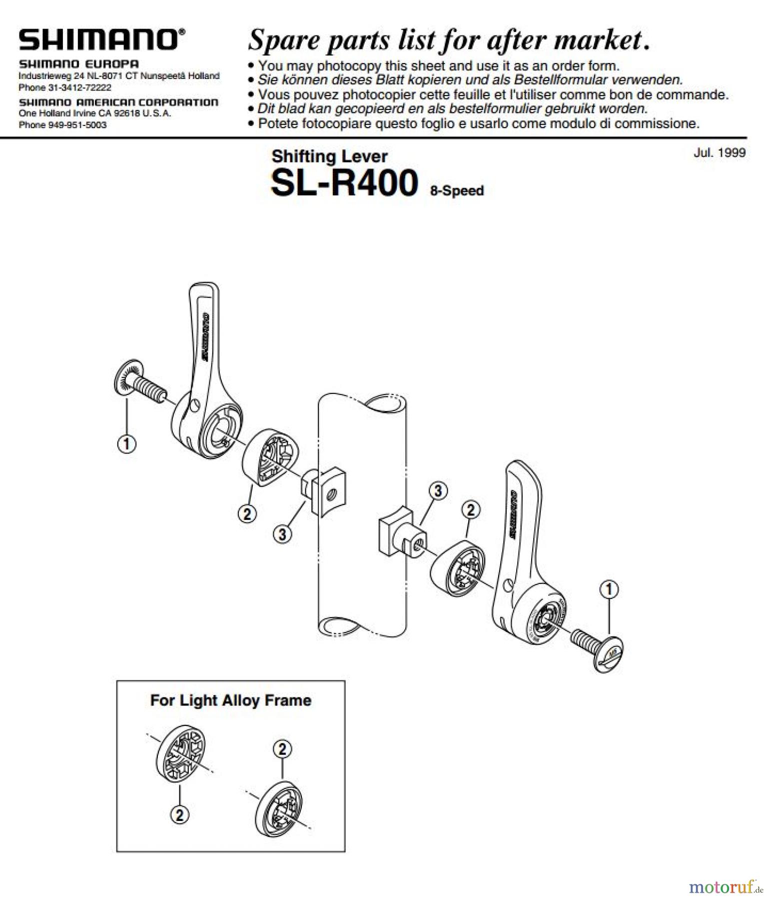  Shimano SL Shift Lever - Schalthebel SL-R400 Shifting Lever