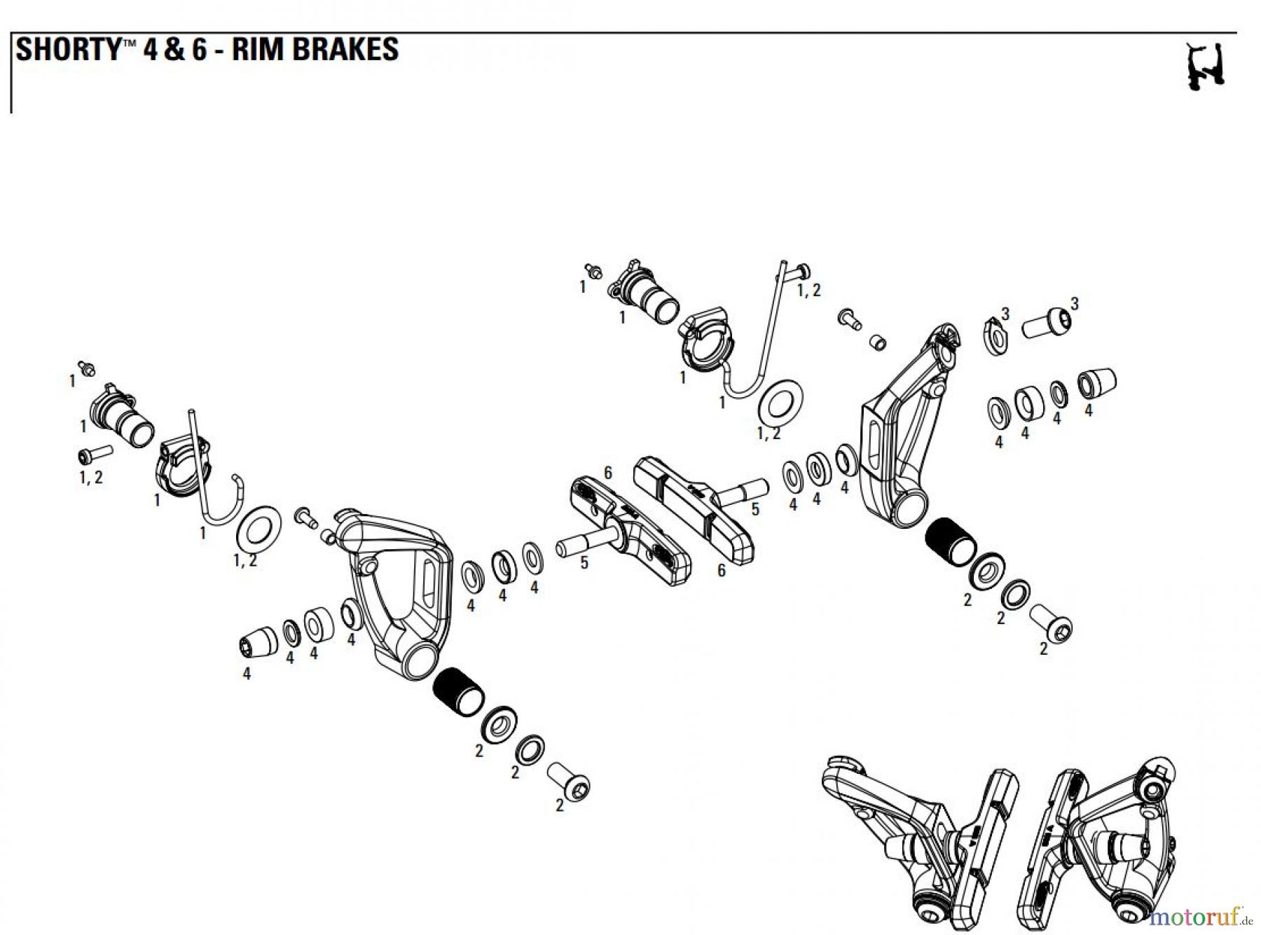  Sram avid RIM BRAKES SHORTY™ 4 & 6 - RIM BRAKES