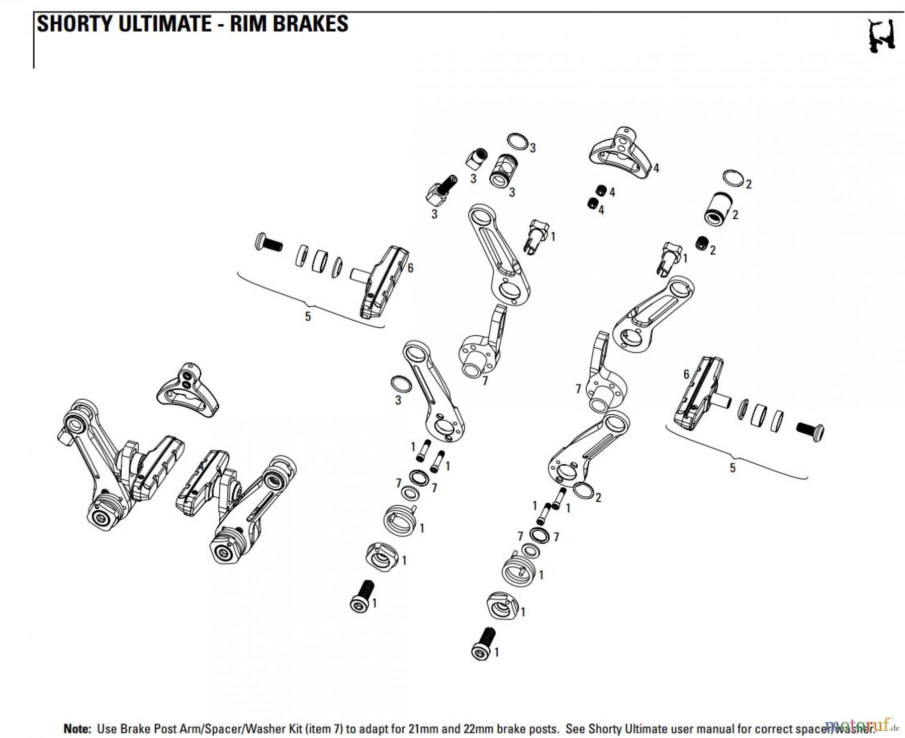  Sram avid RIM BRAKES SHORTY ULTIMATE - RIM BRAKES