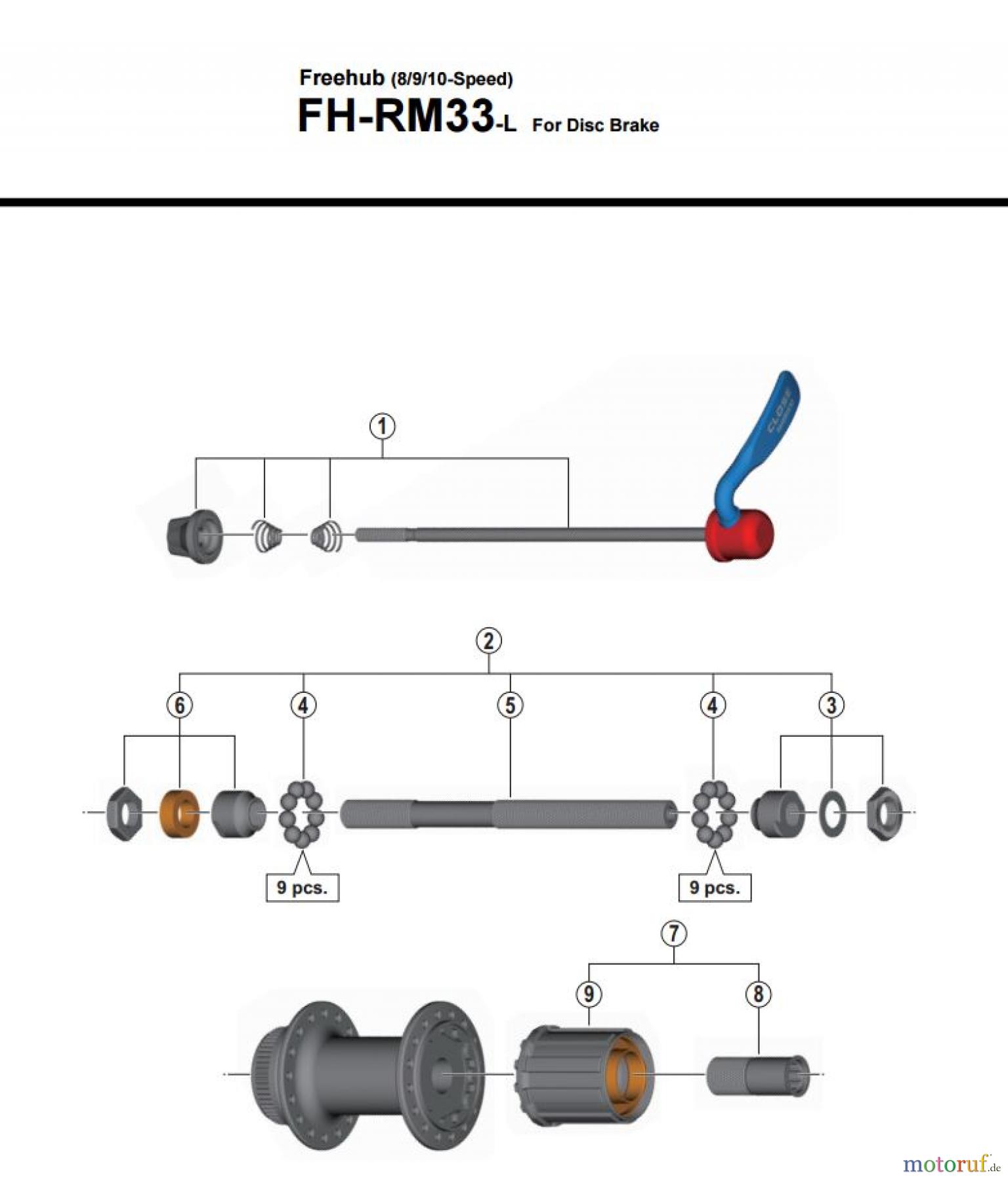  Shimano FH Free Hub - Freilaufnabe FH-RM33 -3650A