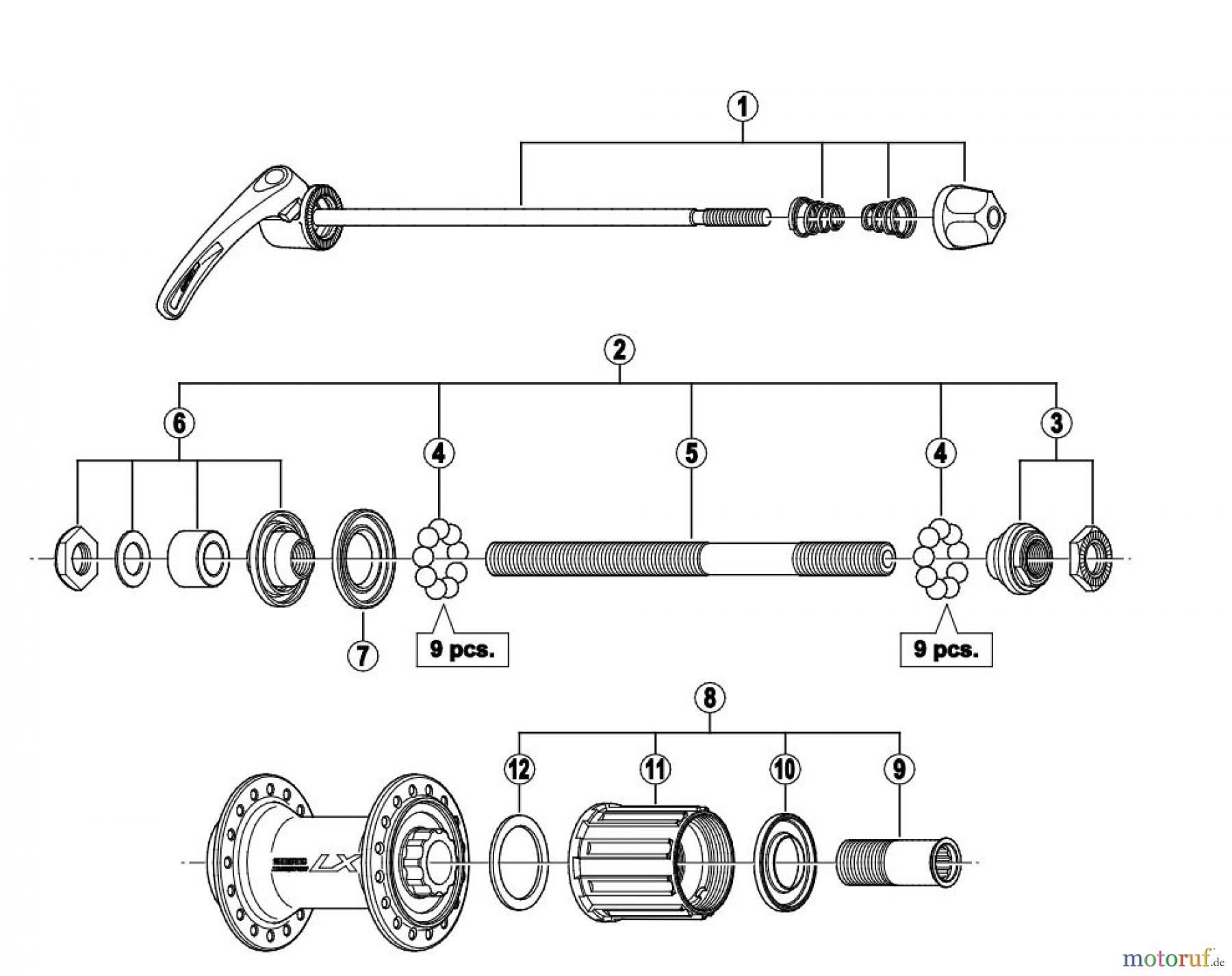  Shimano FH Free Hub - Freilaufnabe FH-T670  DEORE LX Freehub 8/9/10-Speed