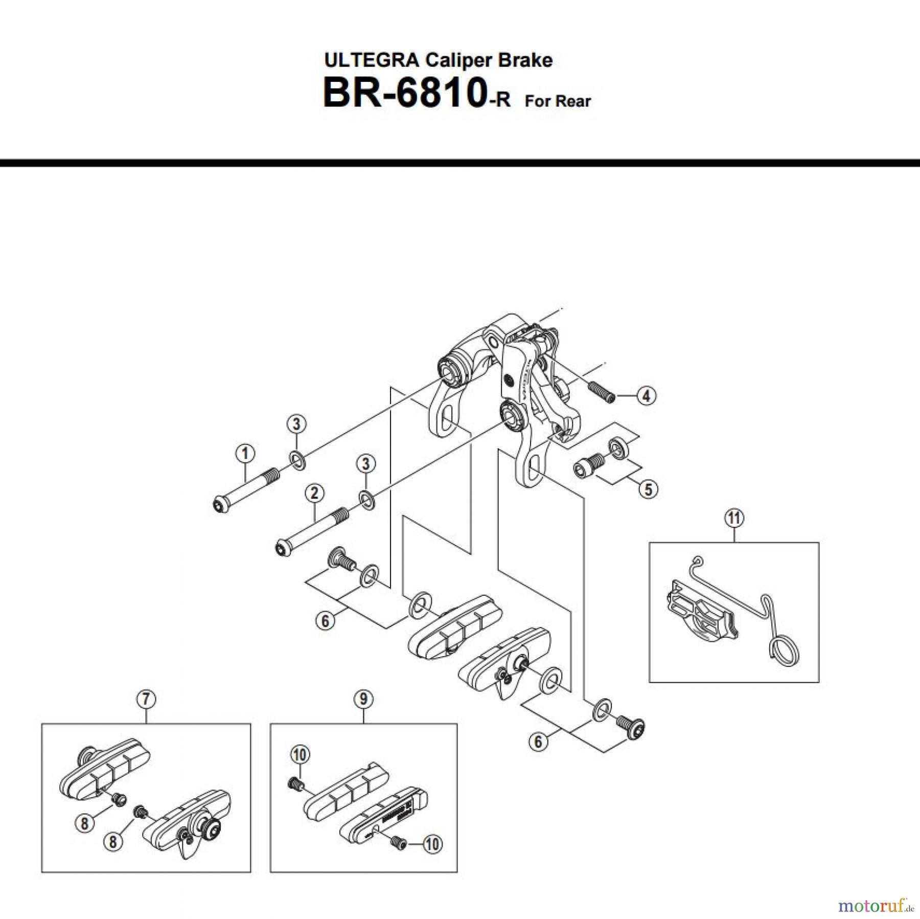  Shimano BR Brake - Bremse BR-6810-R -3601 ULTEGRA Caliper Brake