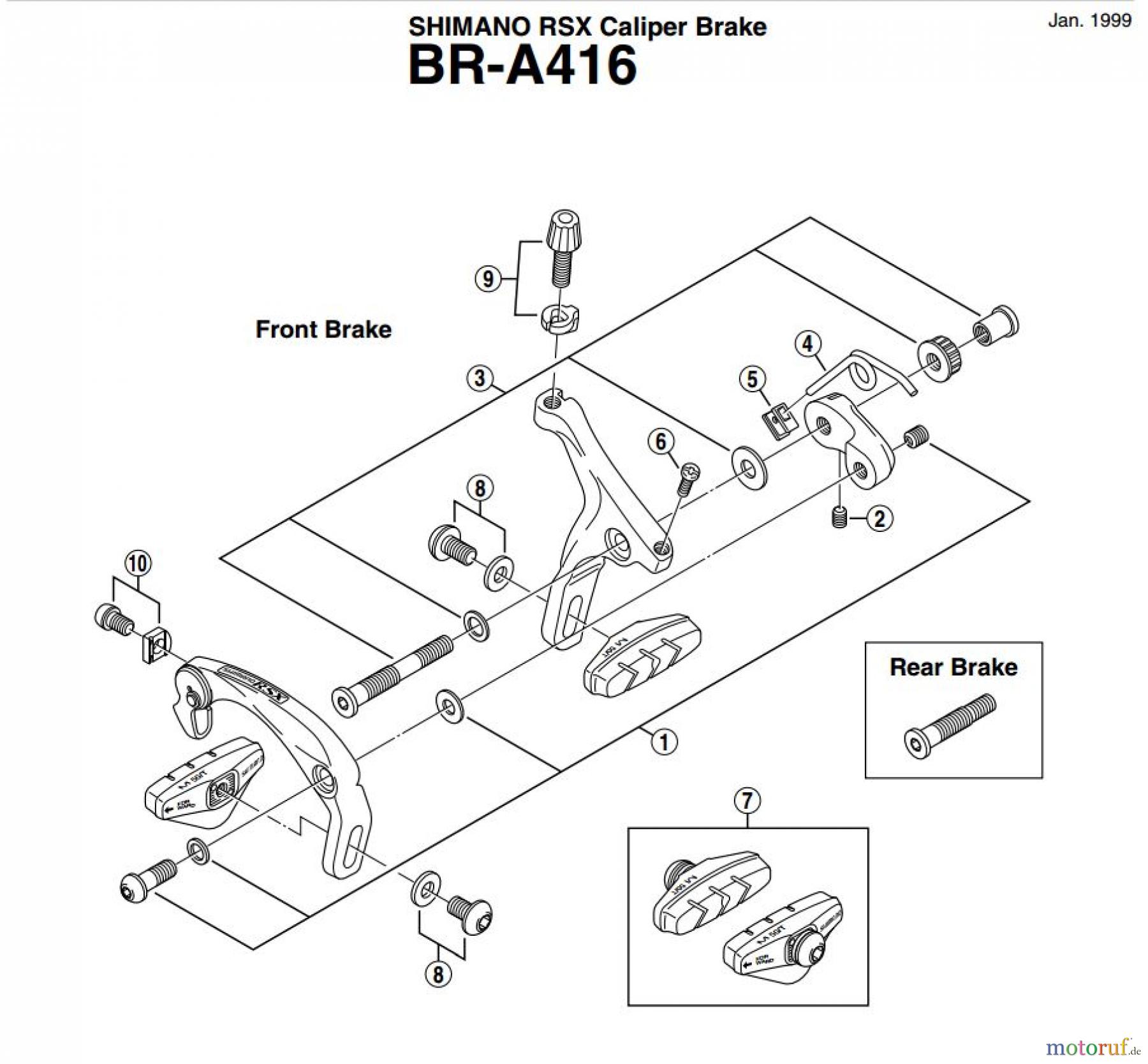  Shimano BR Brake - Bremse BR-A416 SHIMANO RSX Caliper Brake