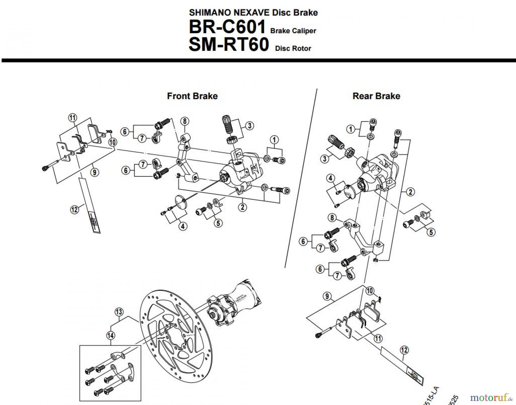  Shimano BR Brake - Bremse BR-C601 -2078A SHIMANO NEXAVE Disc Brake