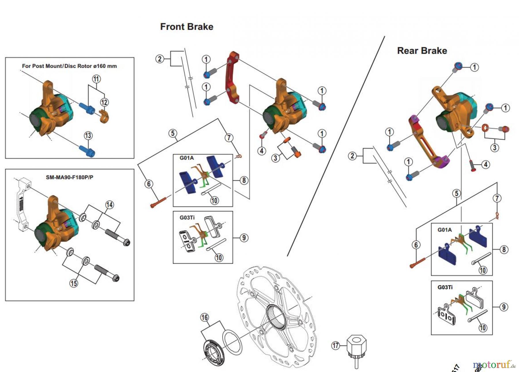  Shimano BR Brake - Bremse BR-CX77 -3644  Disc Brake