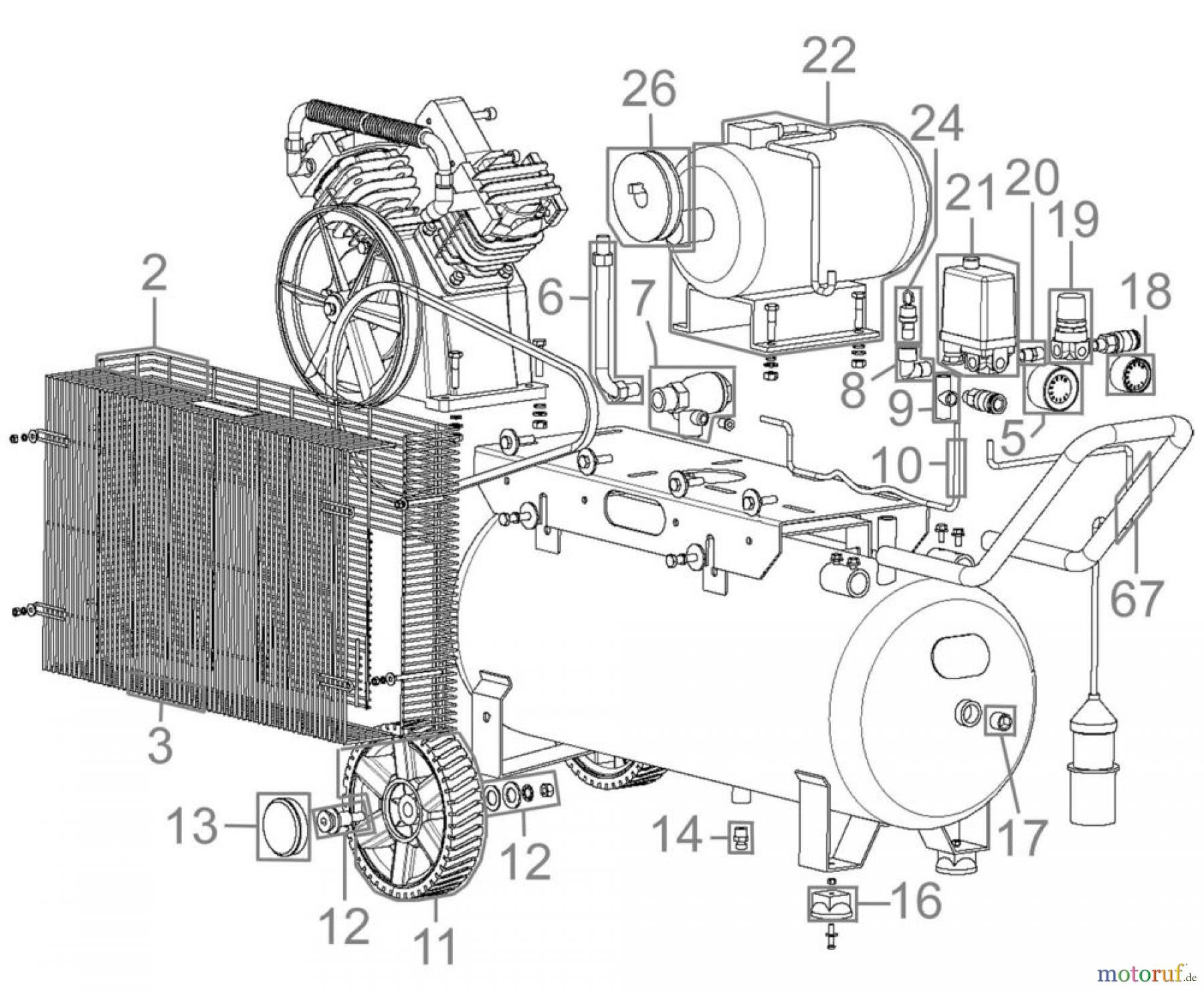  Güde Drucklufttechnik Kompressoren Ölgeschmiert bis 50l Kessel KOMPRESSOR 490/10/50/400V - 50008 FSL50008-03 Seite 2