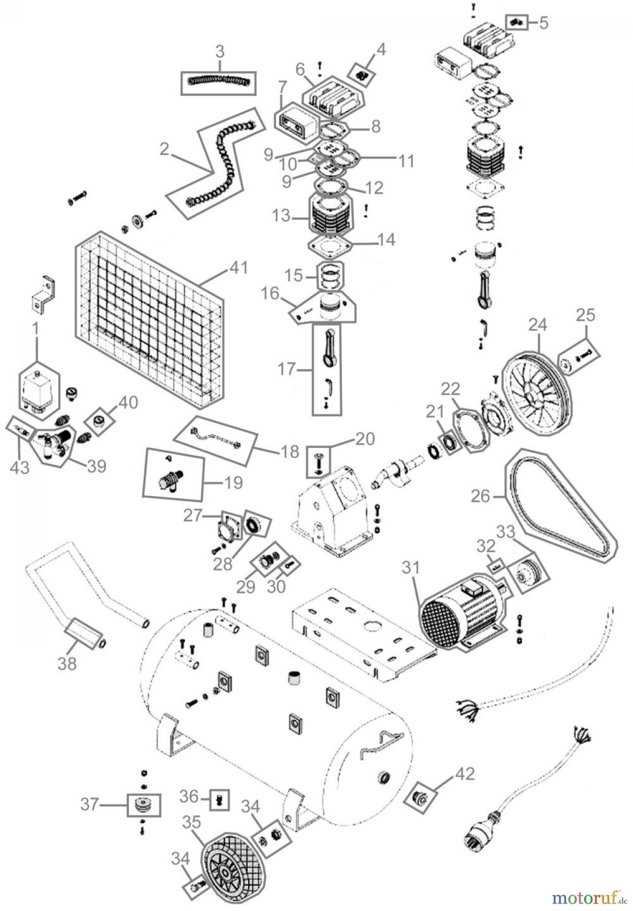  Güde Drucklufttechnik Kompressoren Ölgeschmiert bis 50l Kessel KOMPRESSOR 490/10/50/400V - 50008 FSL50008-04