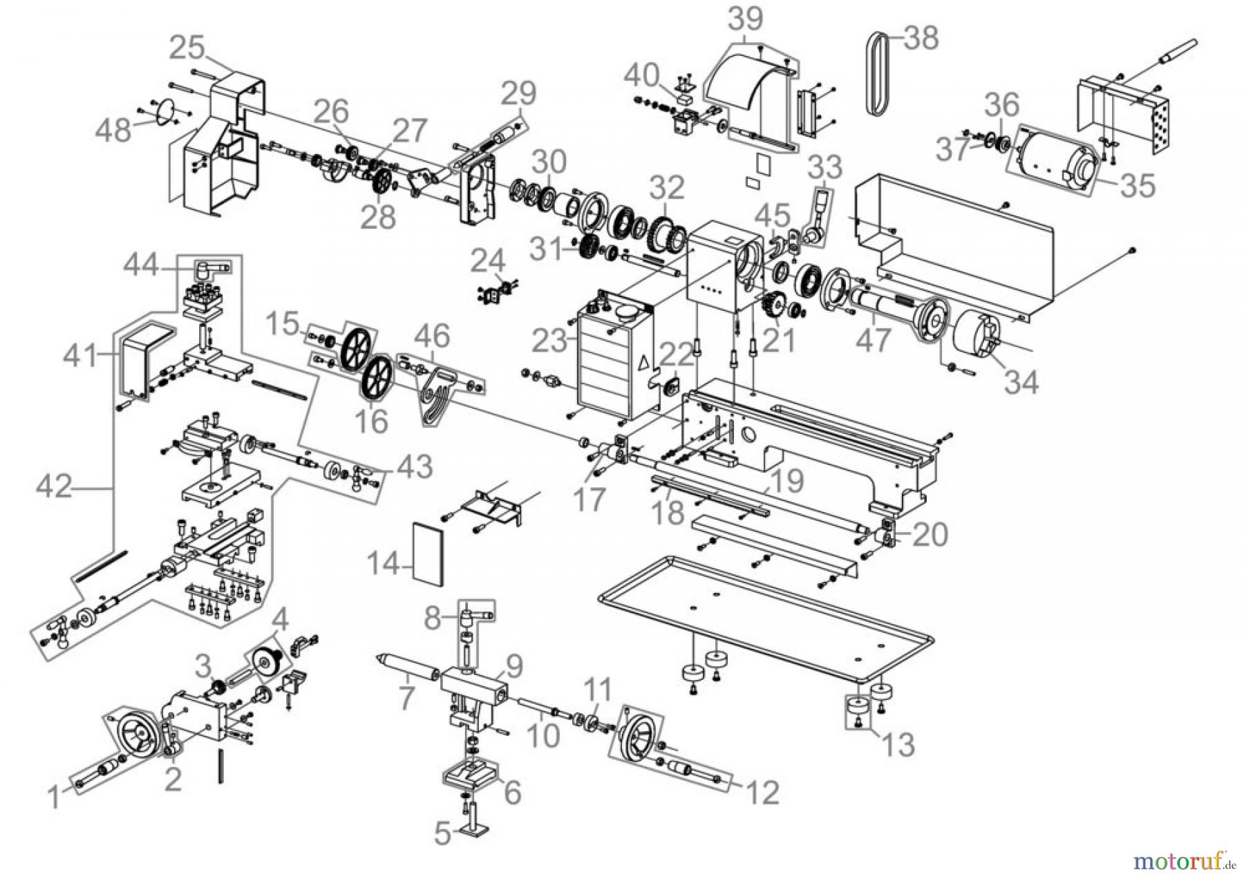  Güde Metallbearbeitung Dreh- und Fräsmaschinen Drehmaschinen MINI-DREHMASCHINE GMD 400 - 48132 FSL48132-02