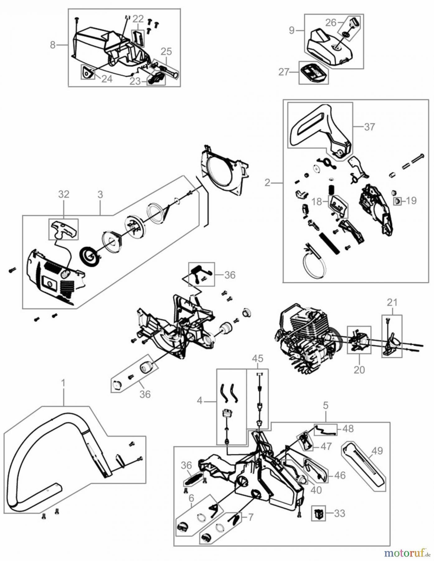  Güde Brennholzbearbeitung Kettensägen Benzin Kettensägen MOTORKETTENSÄGE KS 350 B - 94086 FSL94086-02   Seite 1