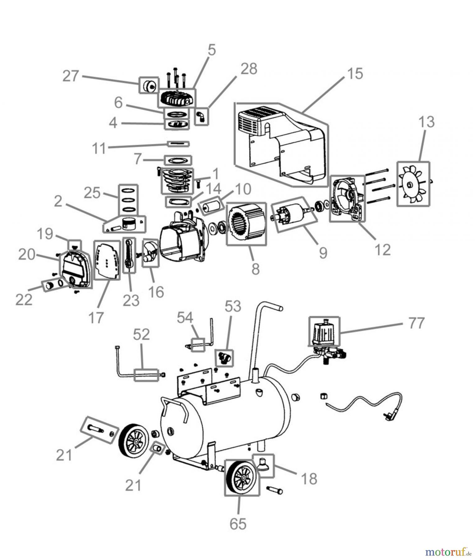  Güde Drucklufttechnik Kompressoren Ölgeschmiert bis 50l Kessel KOMPRESSOR 231/8/24 - 50041 FSL50041-03 