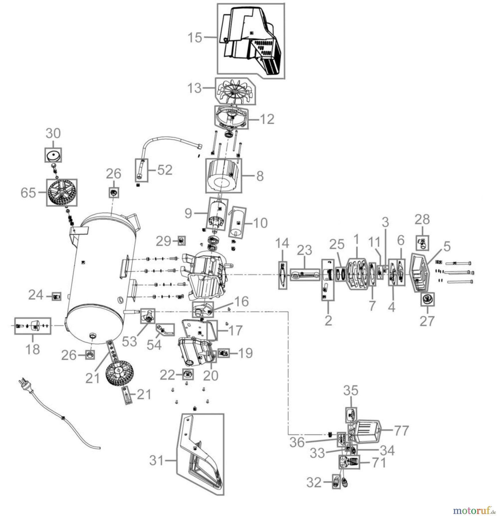  Güde Drucklufttechnik Kompressoren Ölgeschmiert bis 50l Kessel KOMPRESSOR 231/8/24 - 50041 FSL50041-05 