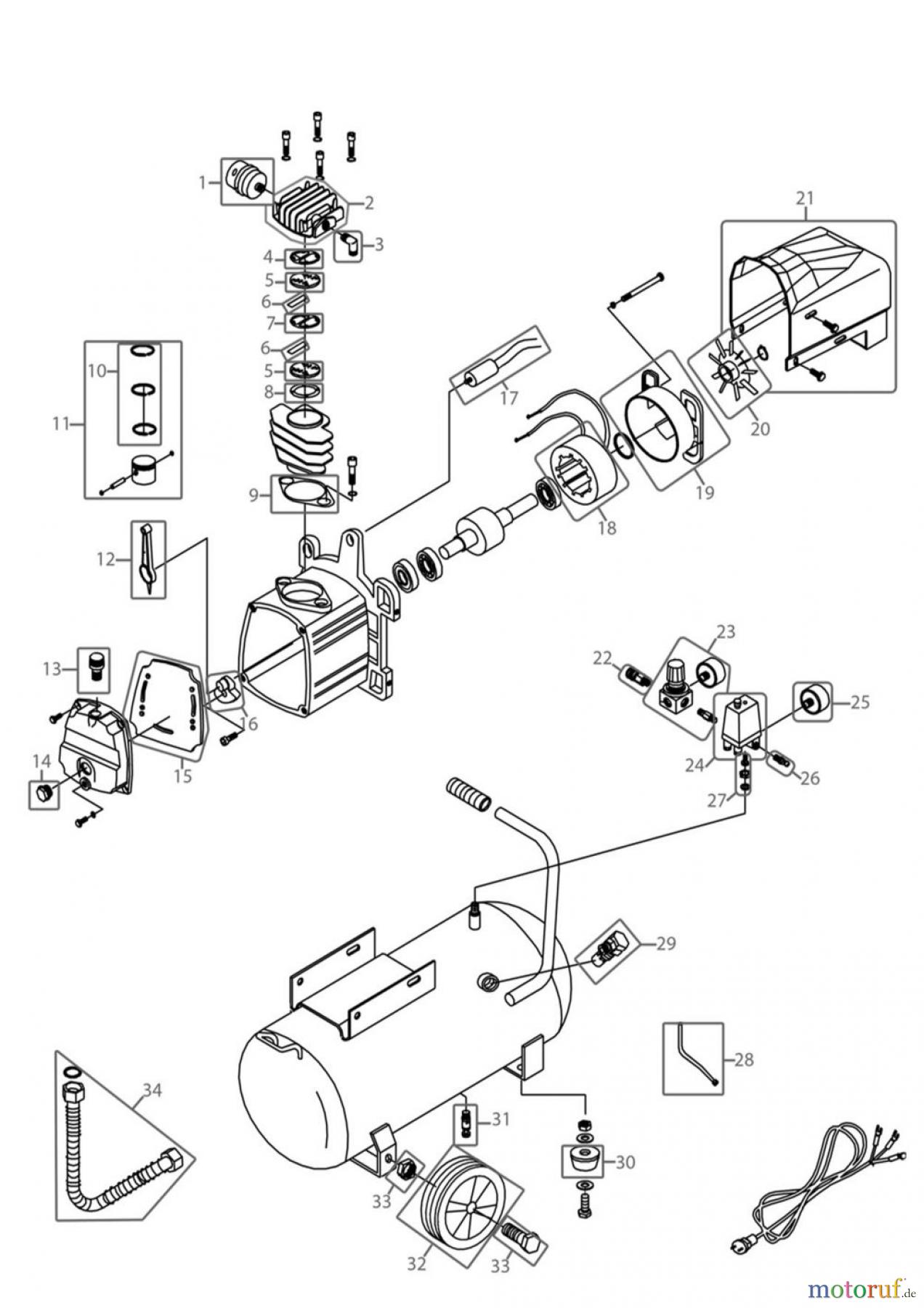  Güde Drucklufttechnik Kompressoren Ölgeschmiert bis 50l Kessel KOMPRESSOR 231/8/24 - 50041 FSL50041-06 