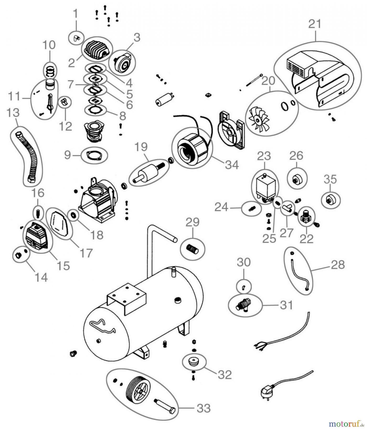  Güde Drucklufttechnik Kompressoren Ölgeschmiert bis 50l Kessel KOMPRESSOR 300/10/50 EU - 50054 FSL50054-04 