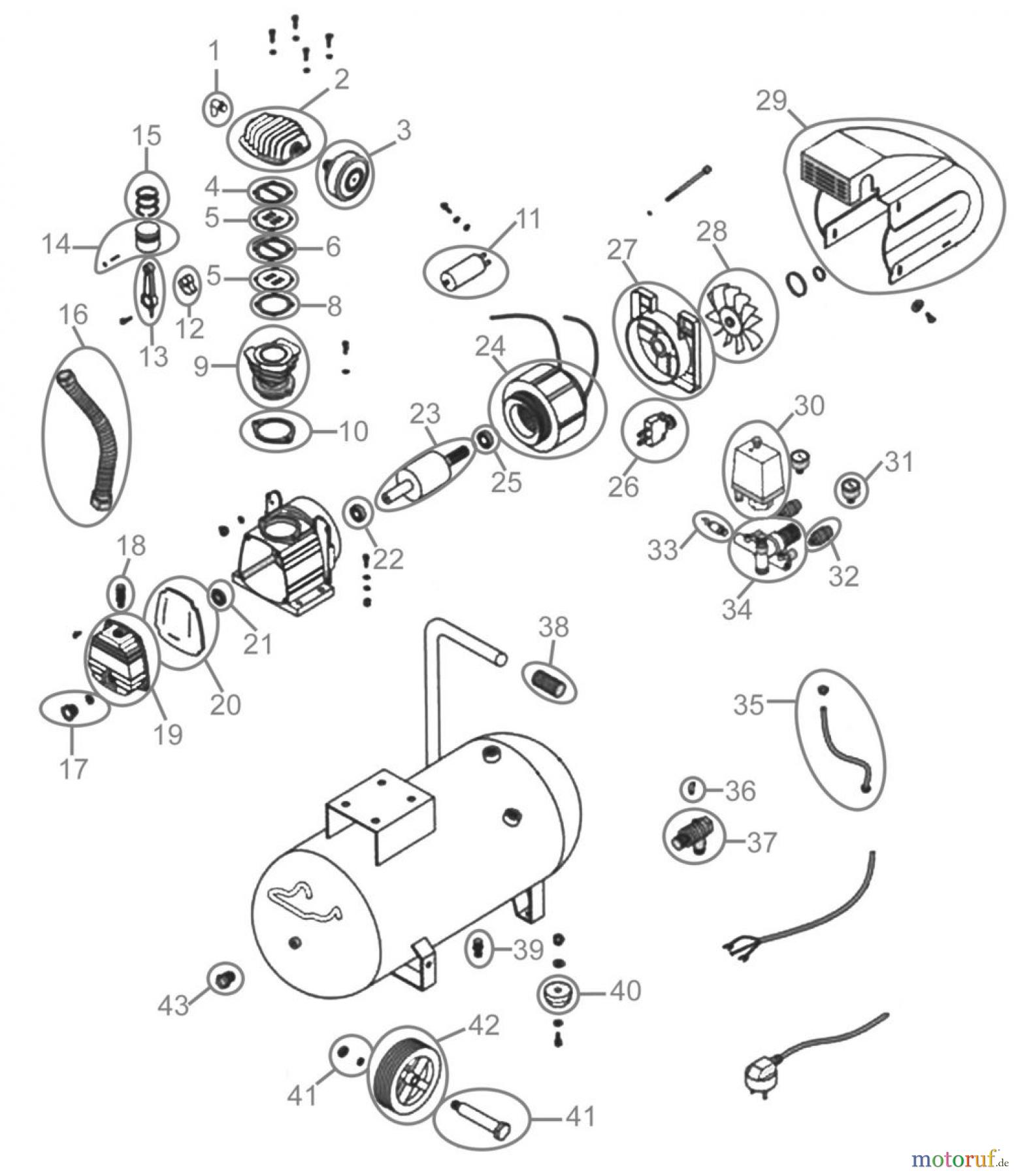  Güde Drucklufttechnik Kompressoren Ölgeschmiert bis 50l Kessel KOMPRESSOR 300/10/50 EU - 50054 FSL50054-07  