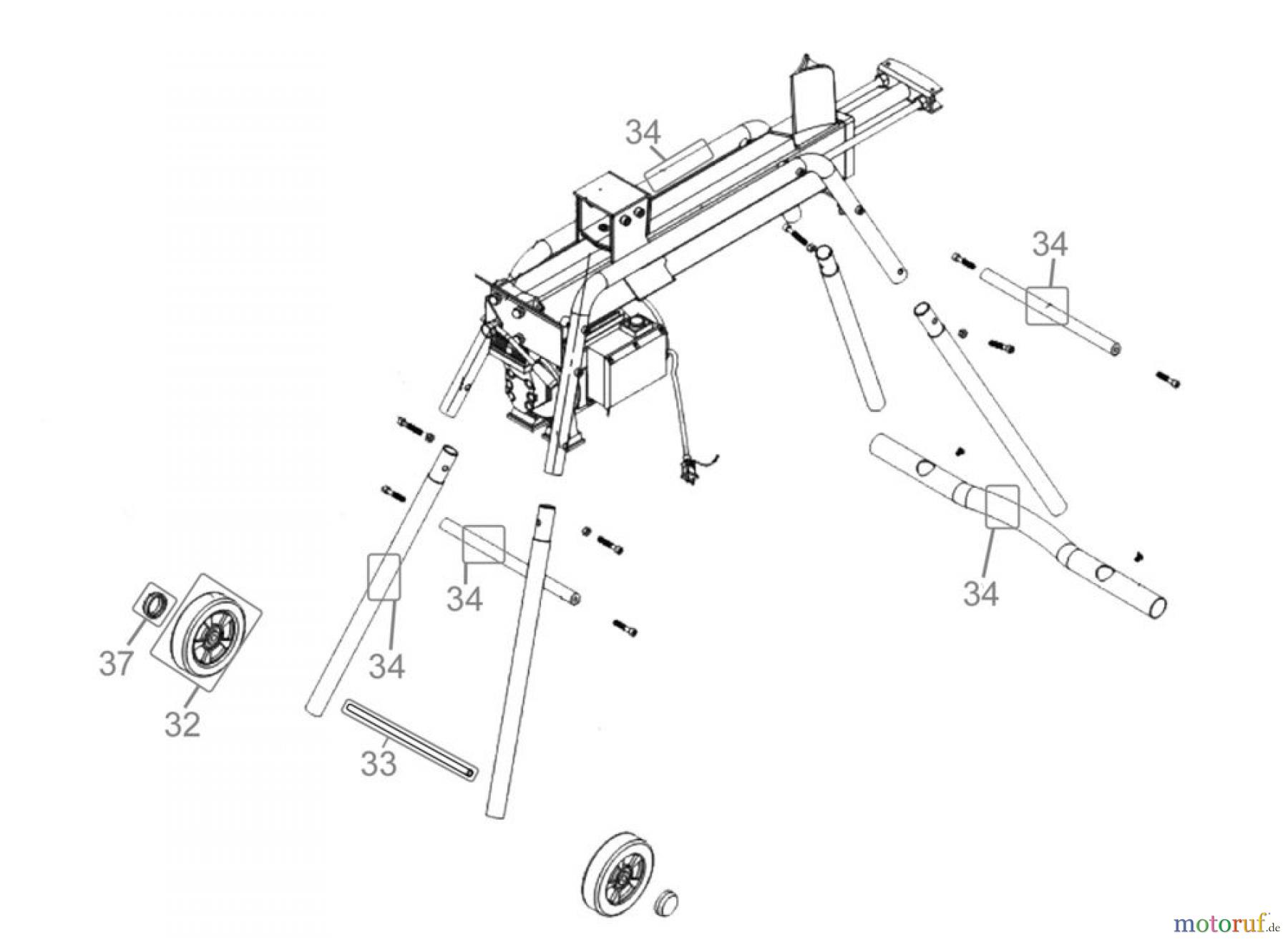  Güde Brennholzbearbeitung Holzspalter bis 7 t Spaltdruck KURZHOLZSPALTER W 520 / 5,5 T UG - 94711 FSL94711-01 Seite 2