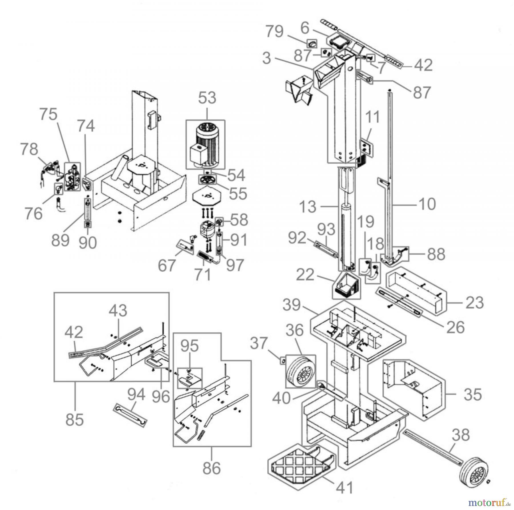  Güde Brennholzbearbeitung Holzspalter bis 7 t Spaltdruck HOLZSPALTER DHH 1050/6 TC - 01959 FSL01959-02  