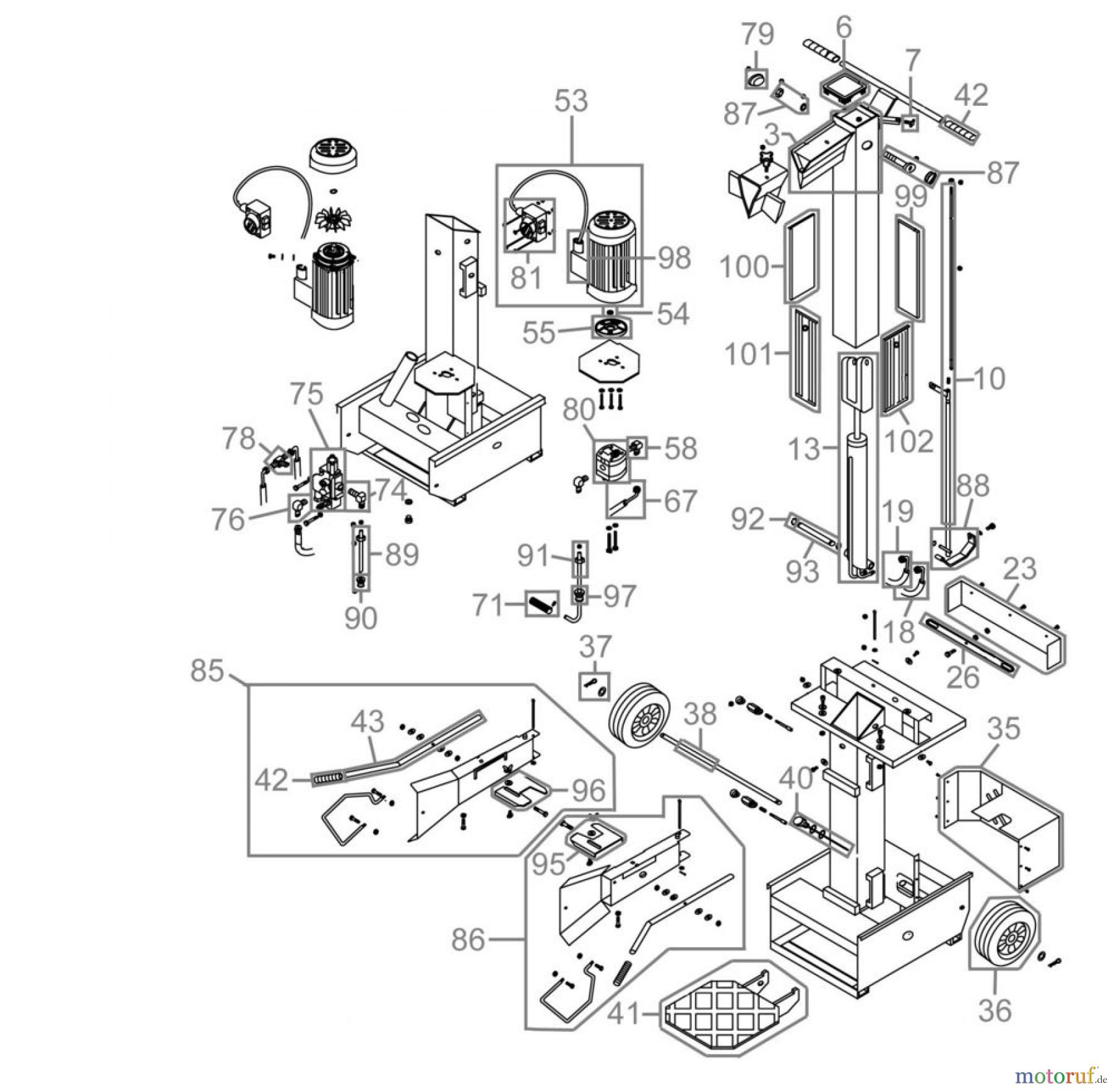  Güde Brennholzbearbeitung Holzspalter 8 bis 10 t Spaltdruck HOLZSPALTER DHH 1050 / 8 TC - 01963 FSL01963-03 