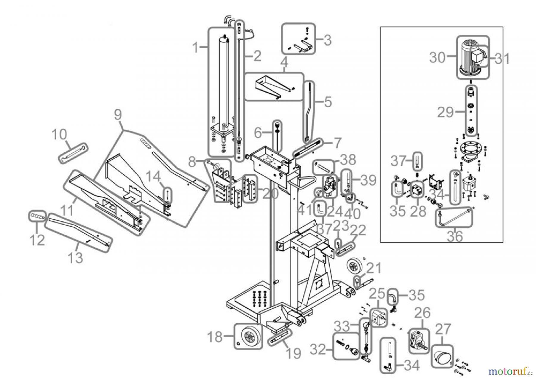  Güde Brennholzbearbeitung Holzspalter über 10 t Spaltdruck HOLZSPALTER DHH 1100/13 TEZ - 01977 FSL01977-04  