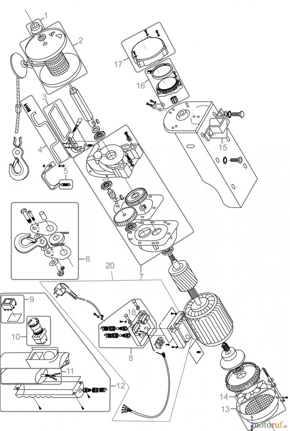  Güde Hebetechnik Seilzüge ELEKTRISCHER SEILZUG GSZ 200/400 - 01706  FSL01706-03  