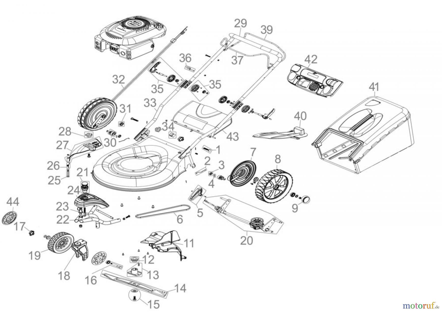  Güde Gartentechnik Rasenmäher Benzin-Rasenmäher Schnittbreite bis 50 cm RASENMÄHER BIG WHEELER TRIKE 465D - 95372 FSL95372-02 Seite 1