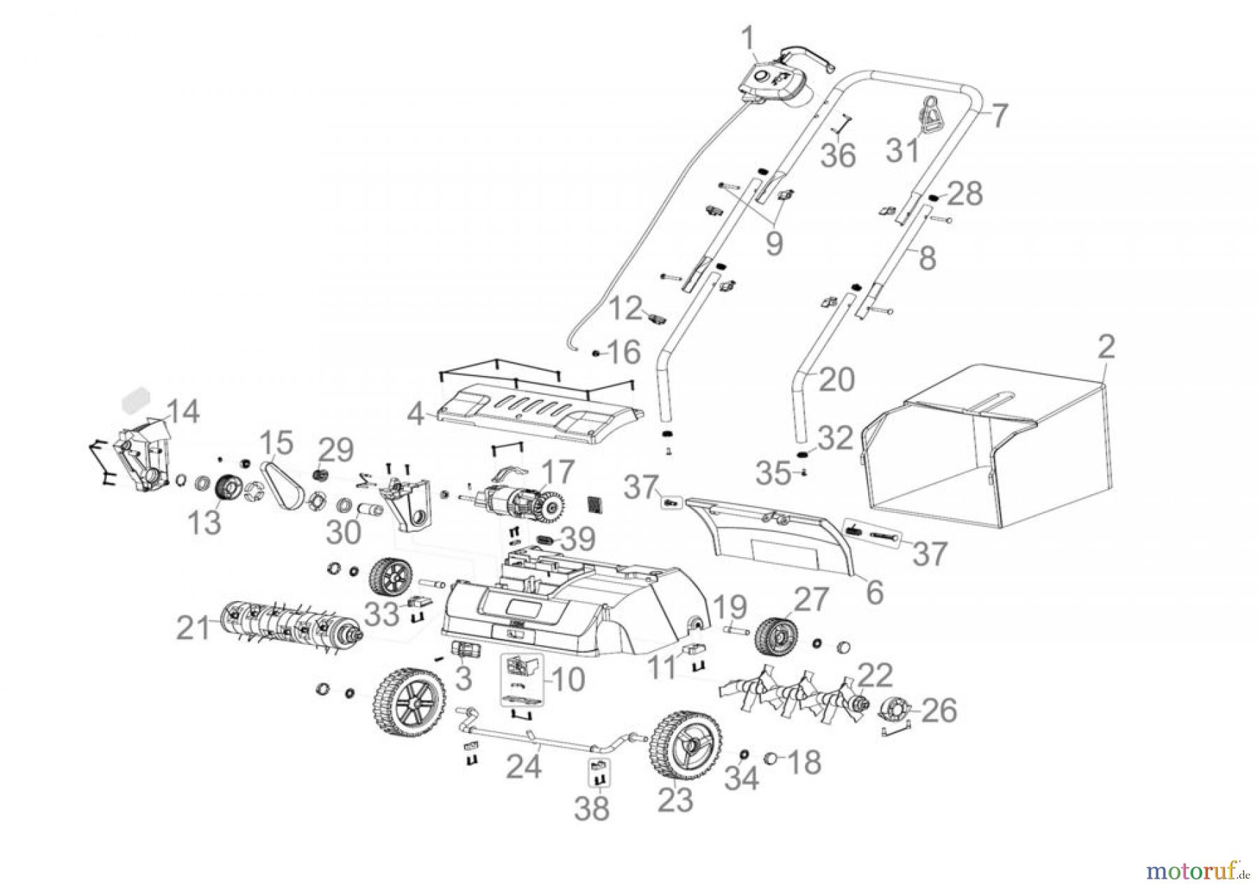  Güde Gartentechnik Vertikutierer Elektro-Vertikutierer VERTIKUTIERER GVZ 1401 2 IN 1 - 94123 FSL94123-01