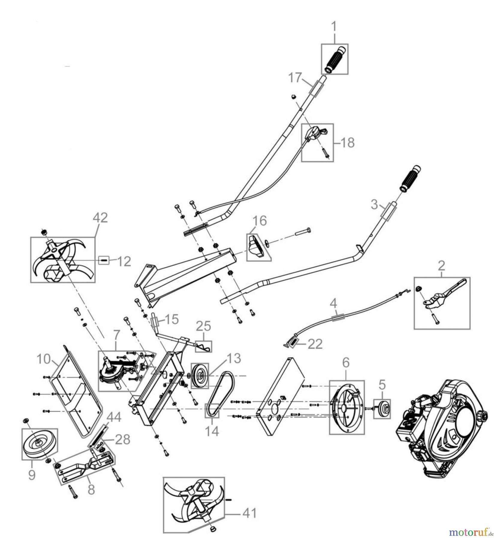  Güde Gartentechnik Gartenfräsen Benzin-Fräsen GARTENFRÄSE GF 380 - 94365 FSL94365-02 Seite 1