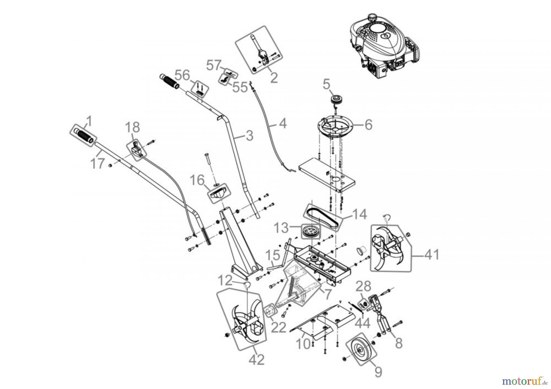  Güde Gartentechnik Gartenfräsen Benzin-Fräsen GARTENFRÄSE GF 380 - 94365 FSL94365-04  Seite 1